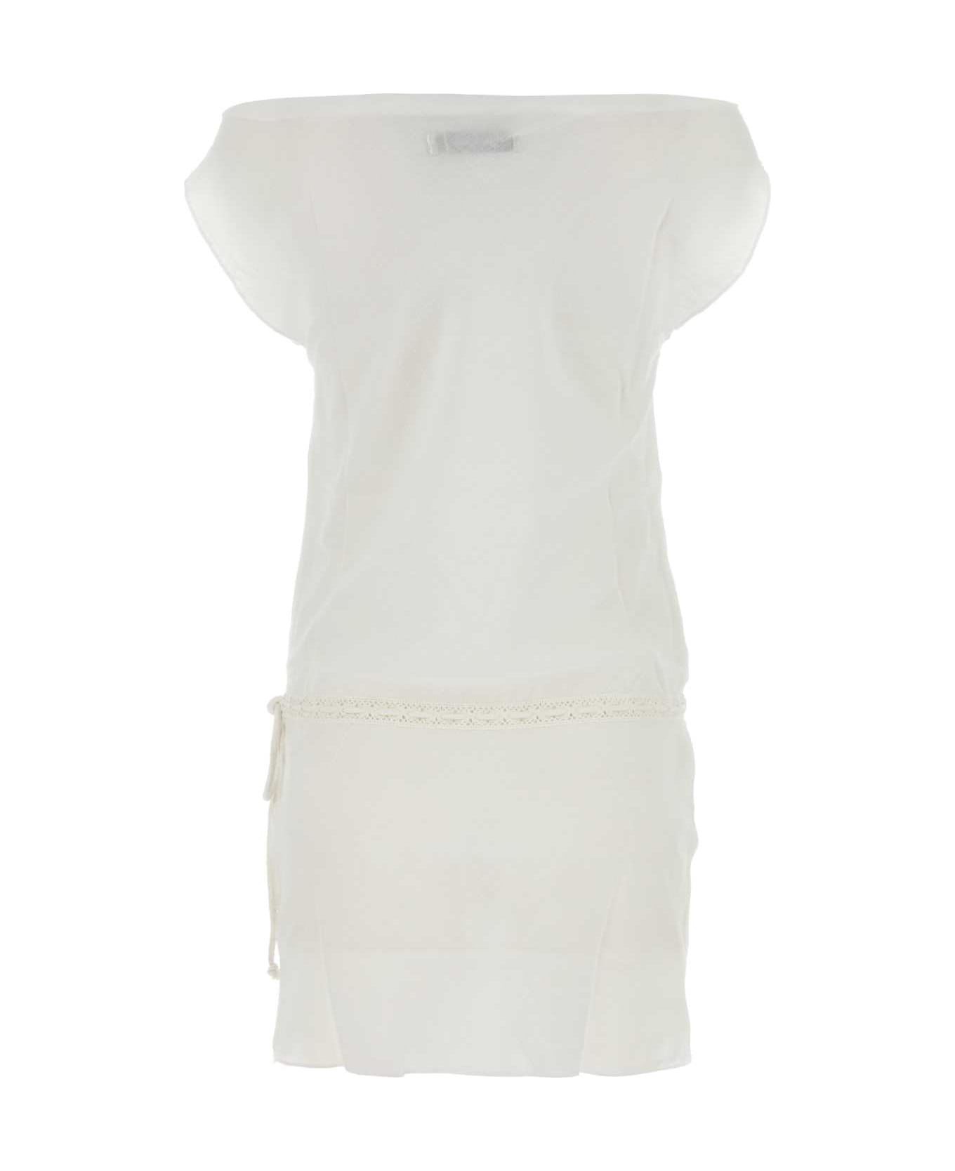 Gimaguas White Cotton Cala Dress - WHITE