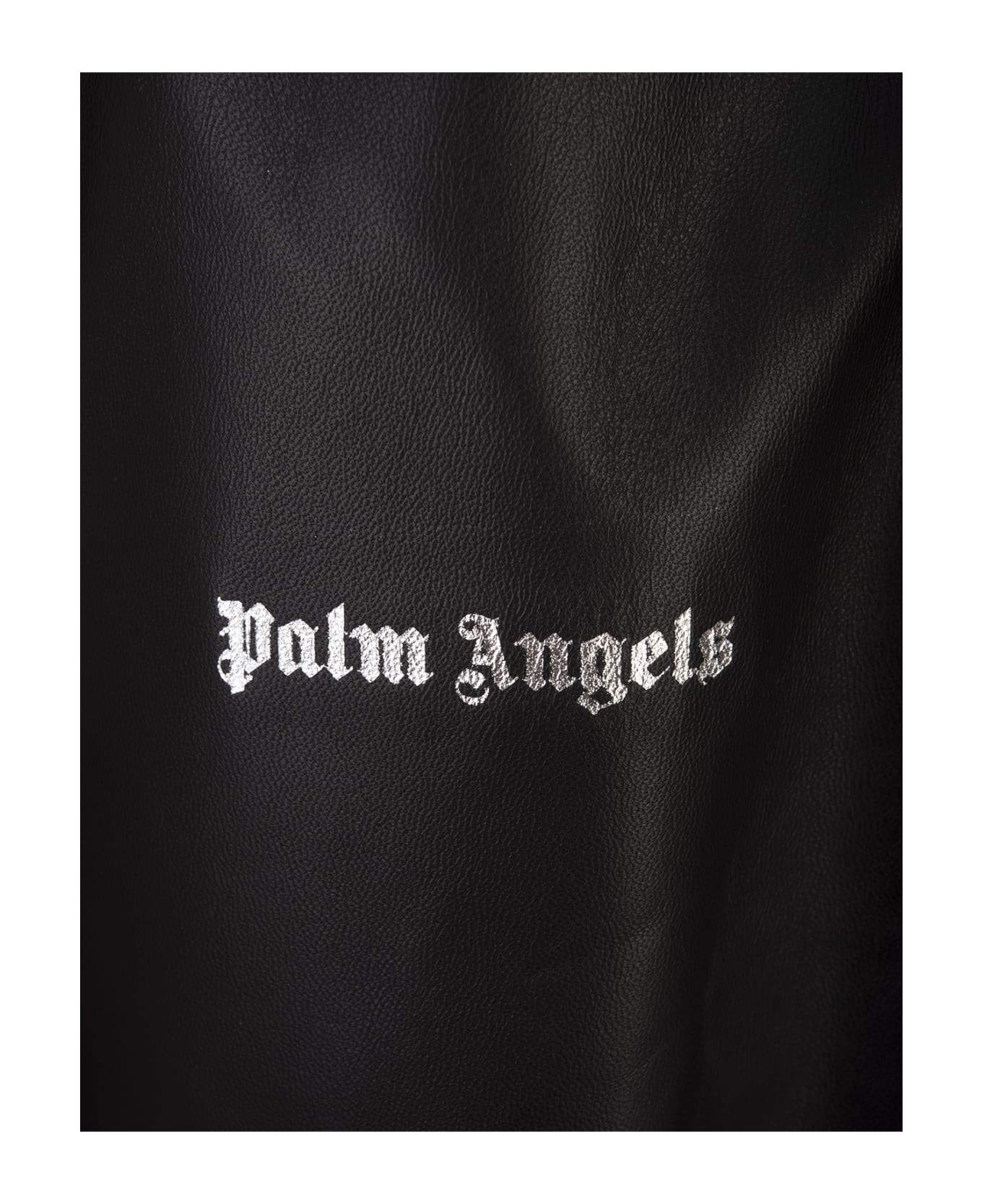 Palm Angels Wide Black Leather Trousers With Logo | italist, ALWAYS ...