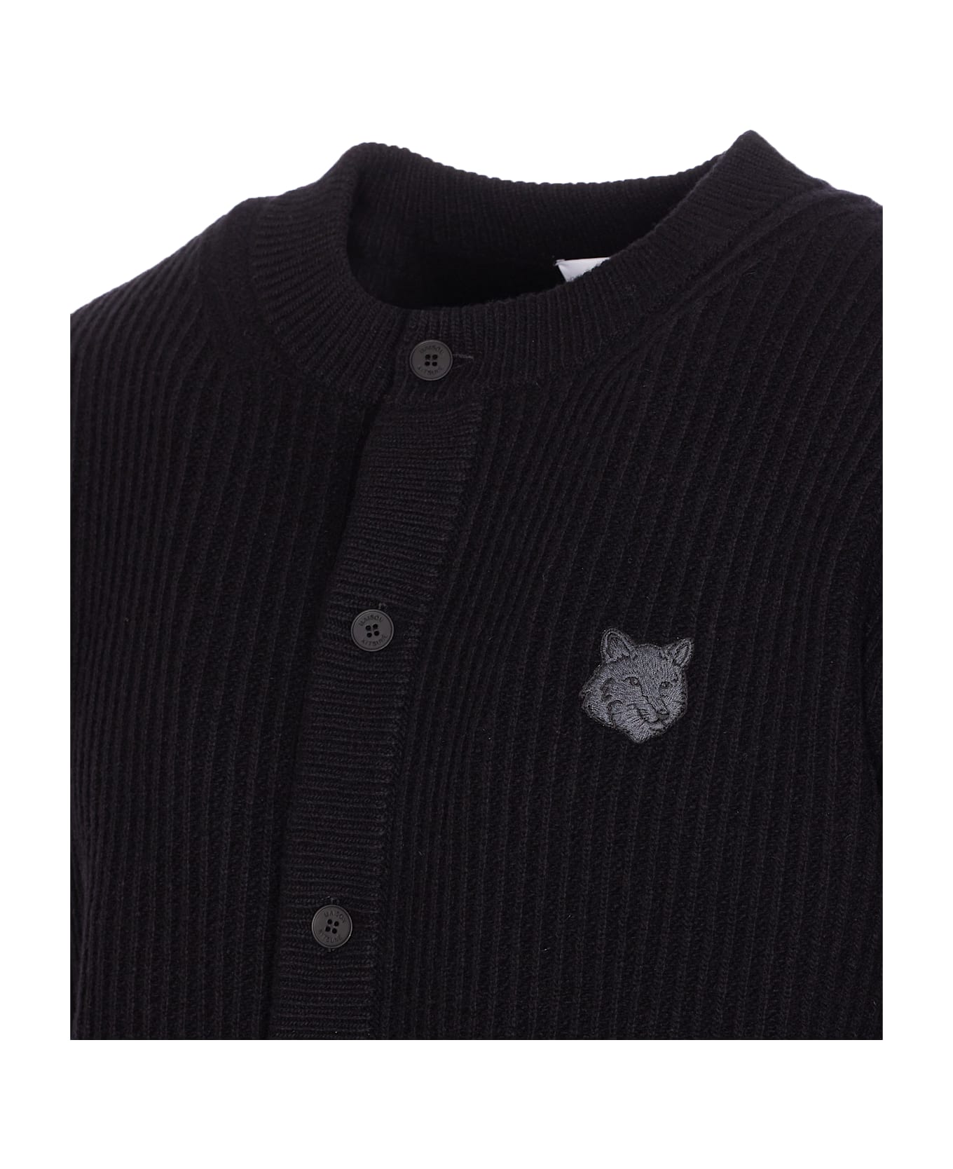 Maison Kitsuné Fox Head Cardigan - Black