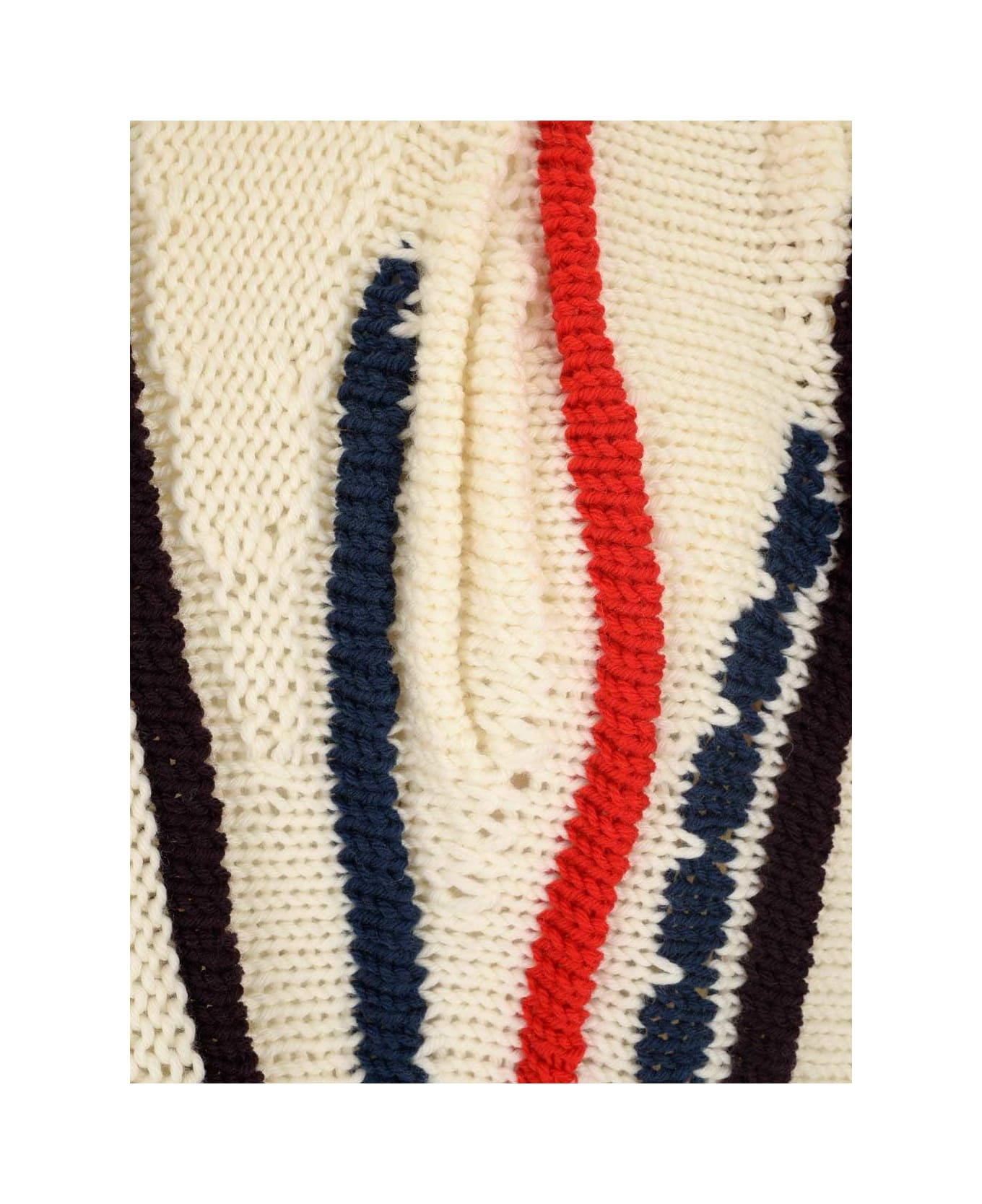 Golden Goose Striped Knit Sweater - WHITE