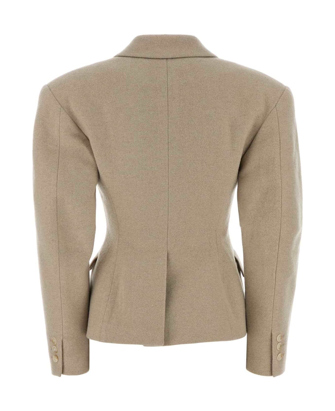 The Andamane Cappuccino Wool Blazer - SAND