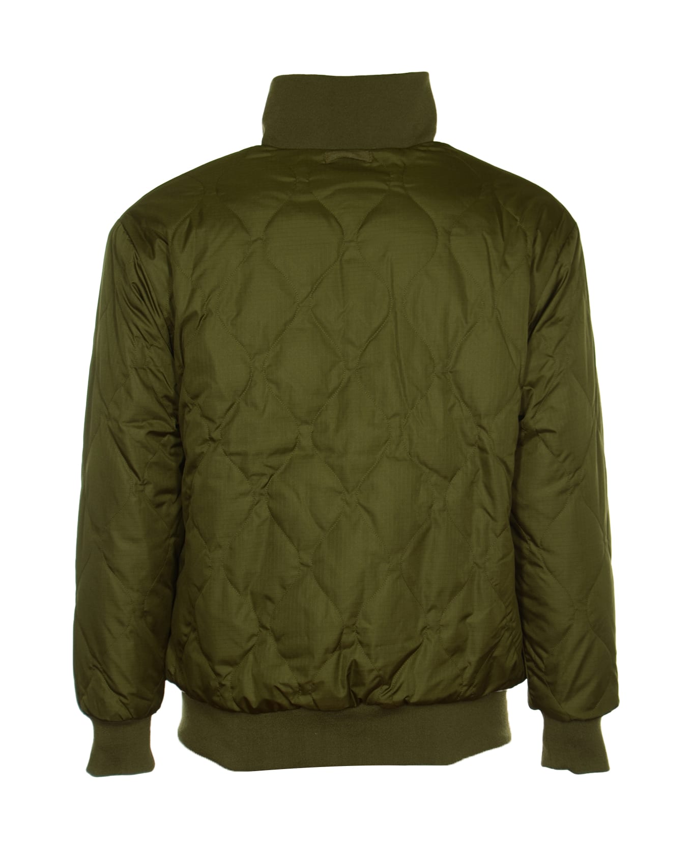 Taion High-neck Quilted Down Jacket - Olive/Cream