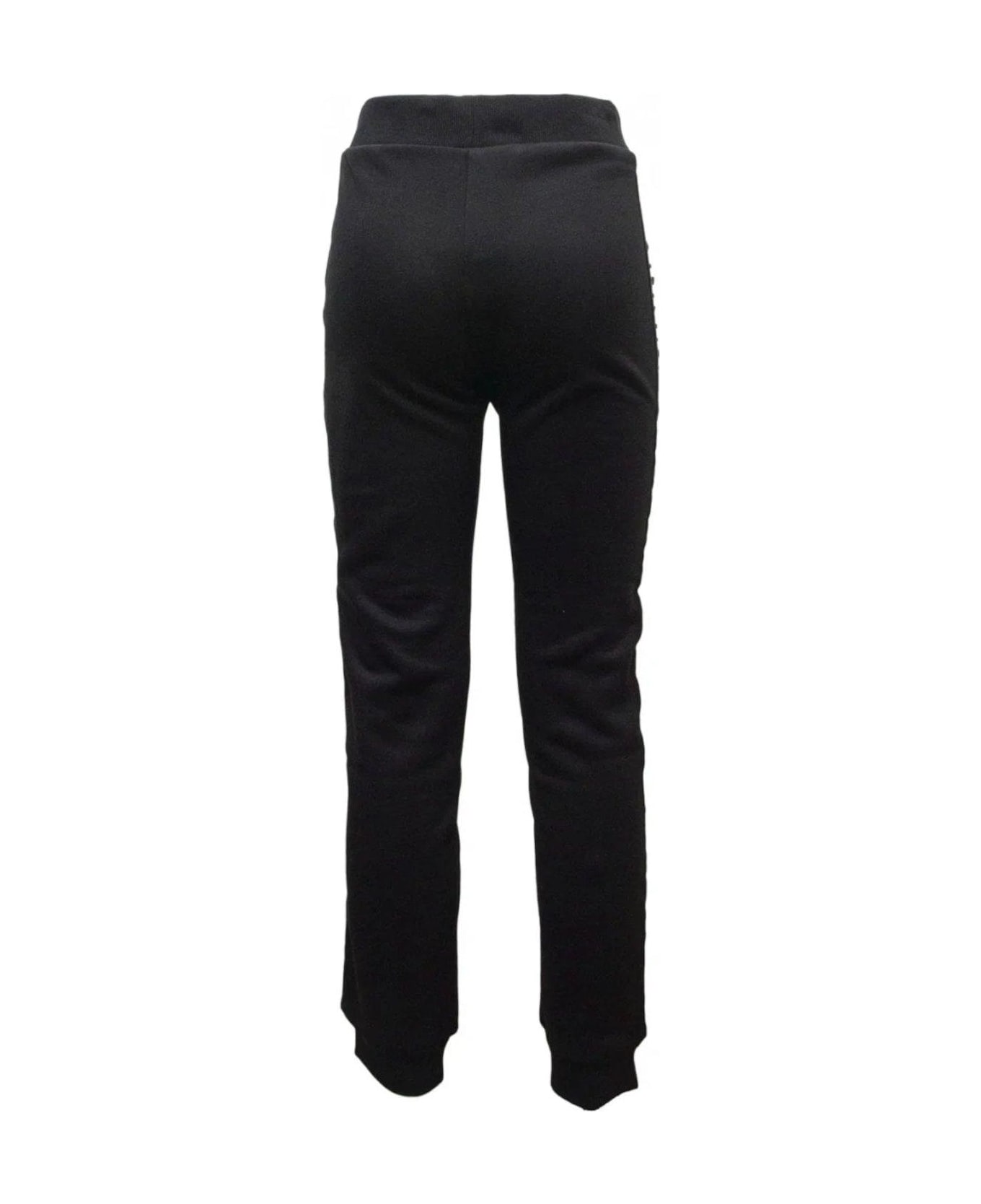 Moschino Mid Rise Logo Tape Track Pants - Black