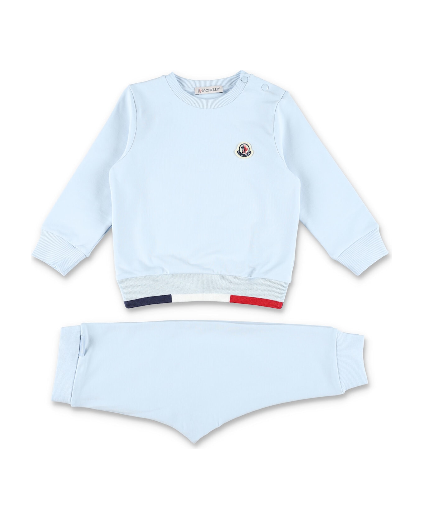 Moncler Kid - Tricolor Trimmed Tracksuit Set - LIGHT BLUE