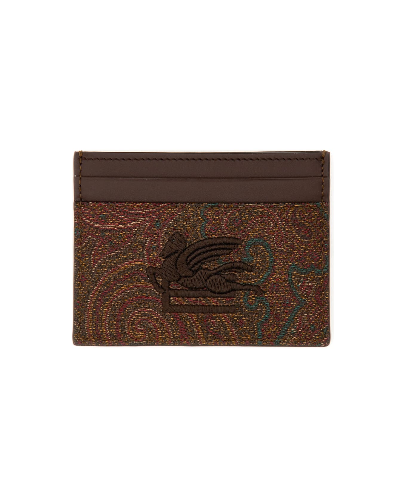 Etro Paisley Print Card Holder - BROWN
