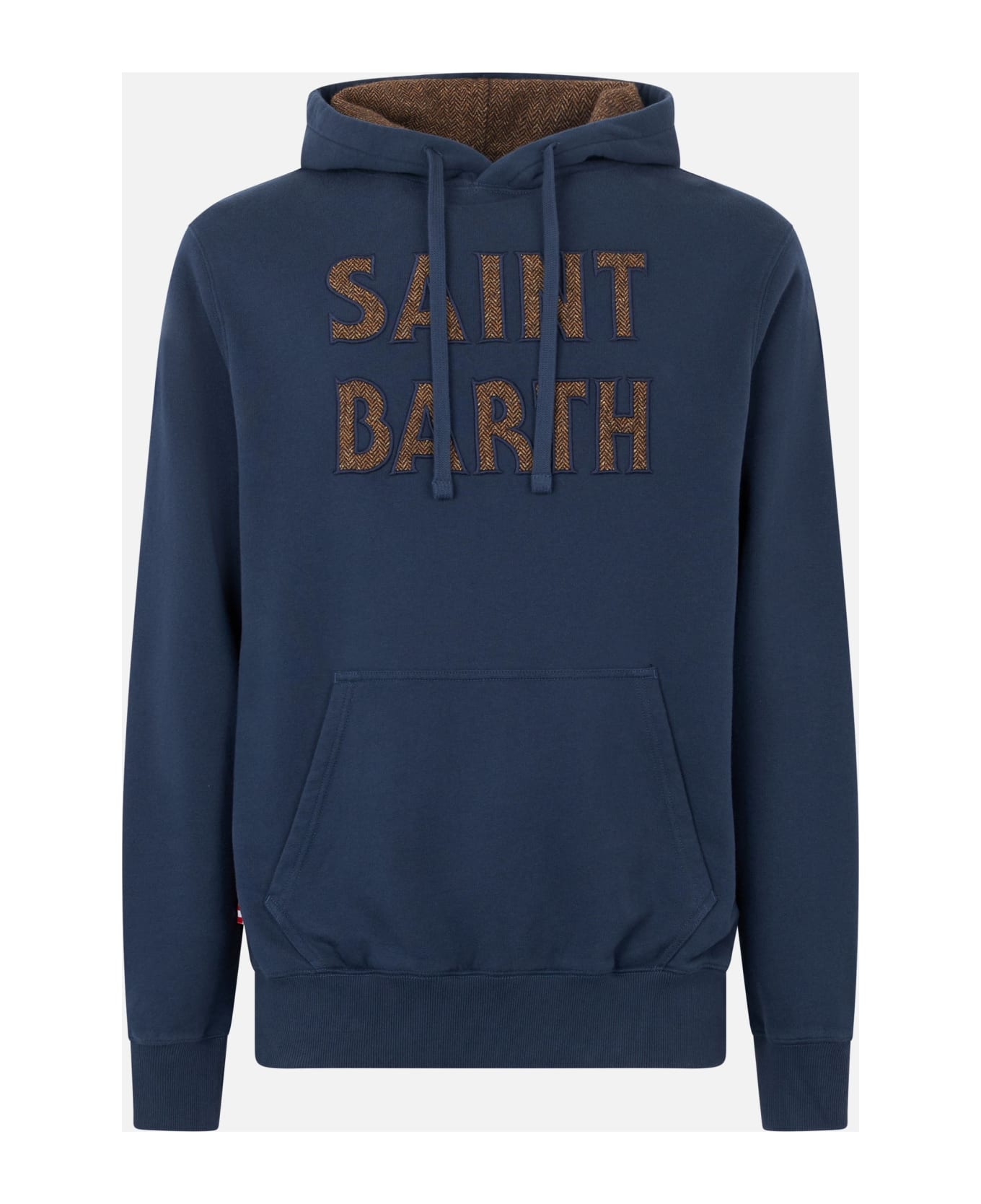 MC2 Saint Barth Man Blue Hoodie With Saint Barth Patch - BLUE
