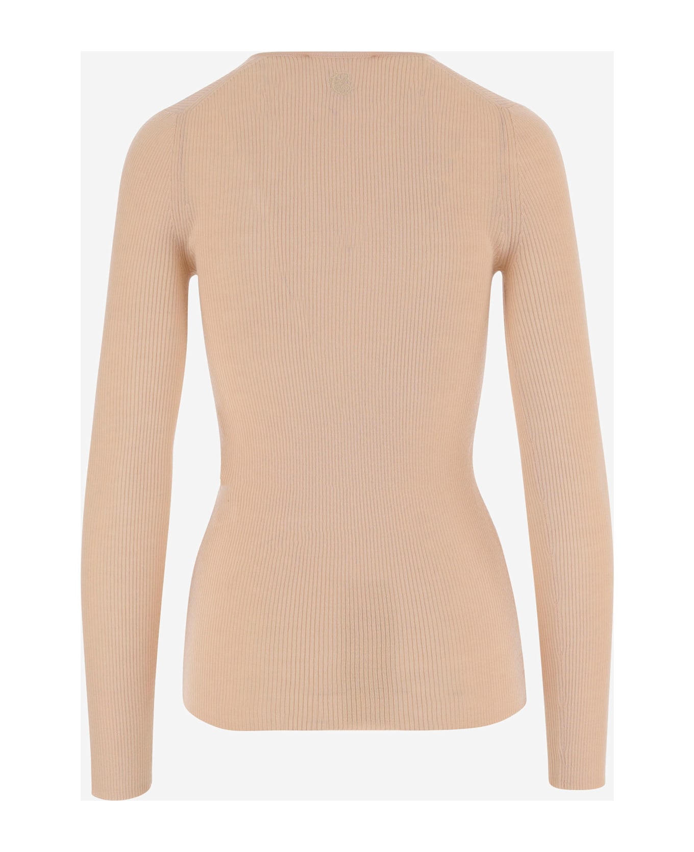 Chloé Wool Henley Shirt - Beige
