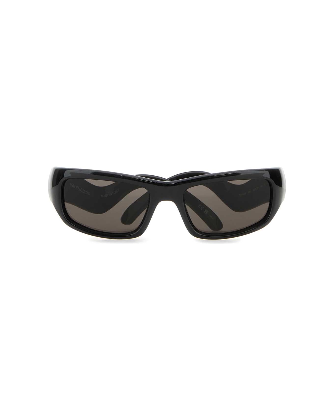 Balenciaga Black Acetate Hamptons Rectangle Sunglasses - Black