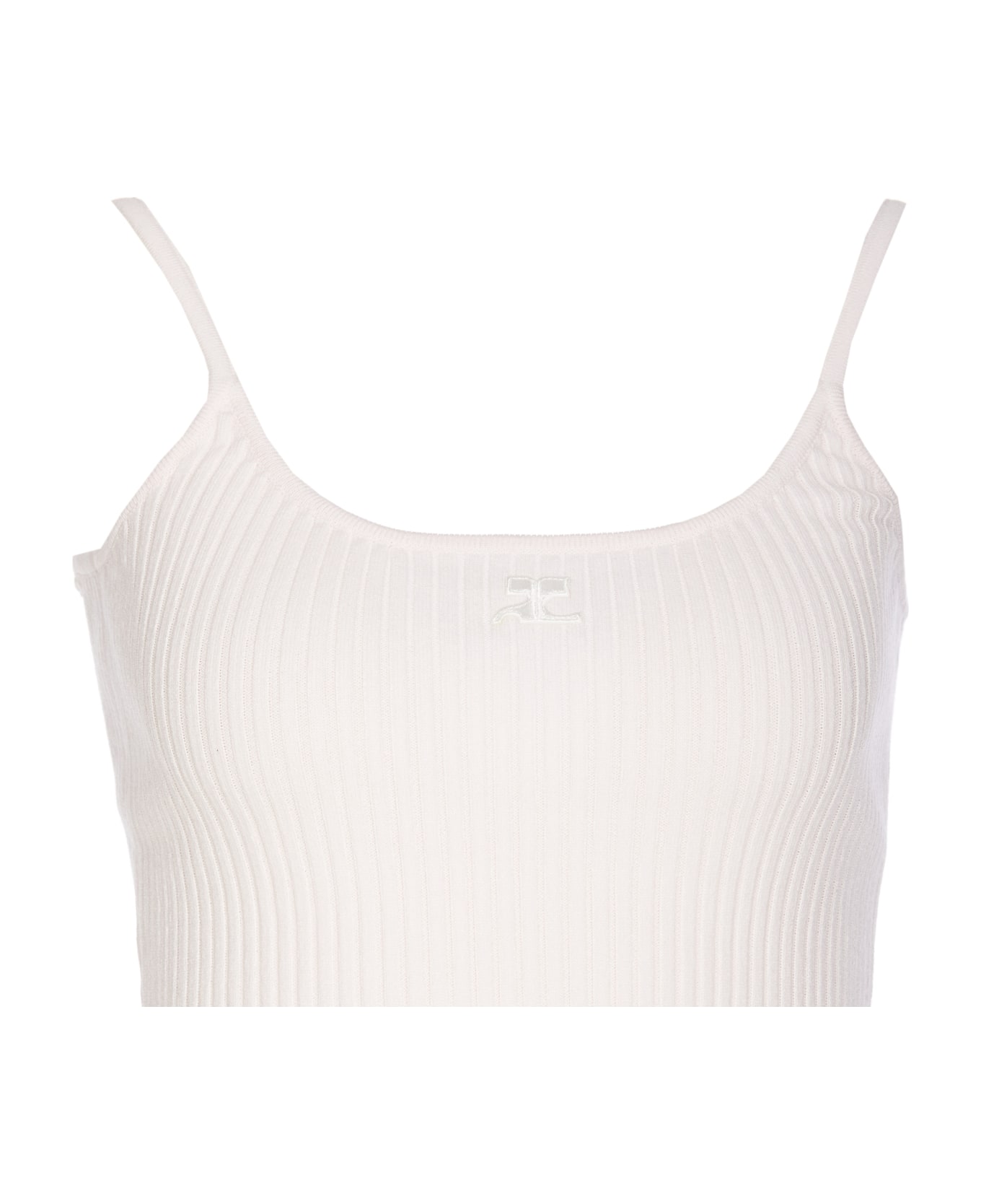 Courrèges Reedition Knit Tank Top - White