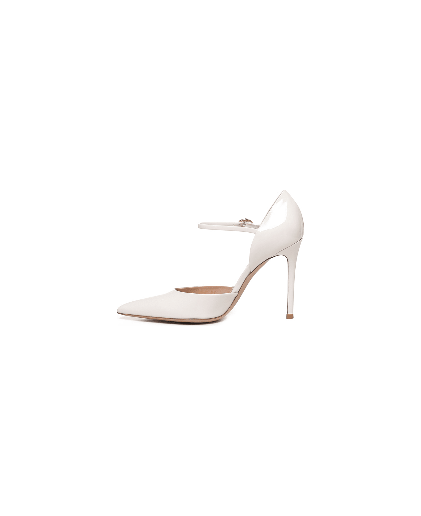 Gianvito Rossi Patent Leather Heels With Strap - White