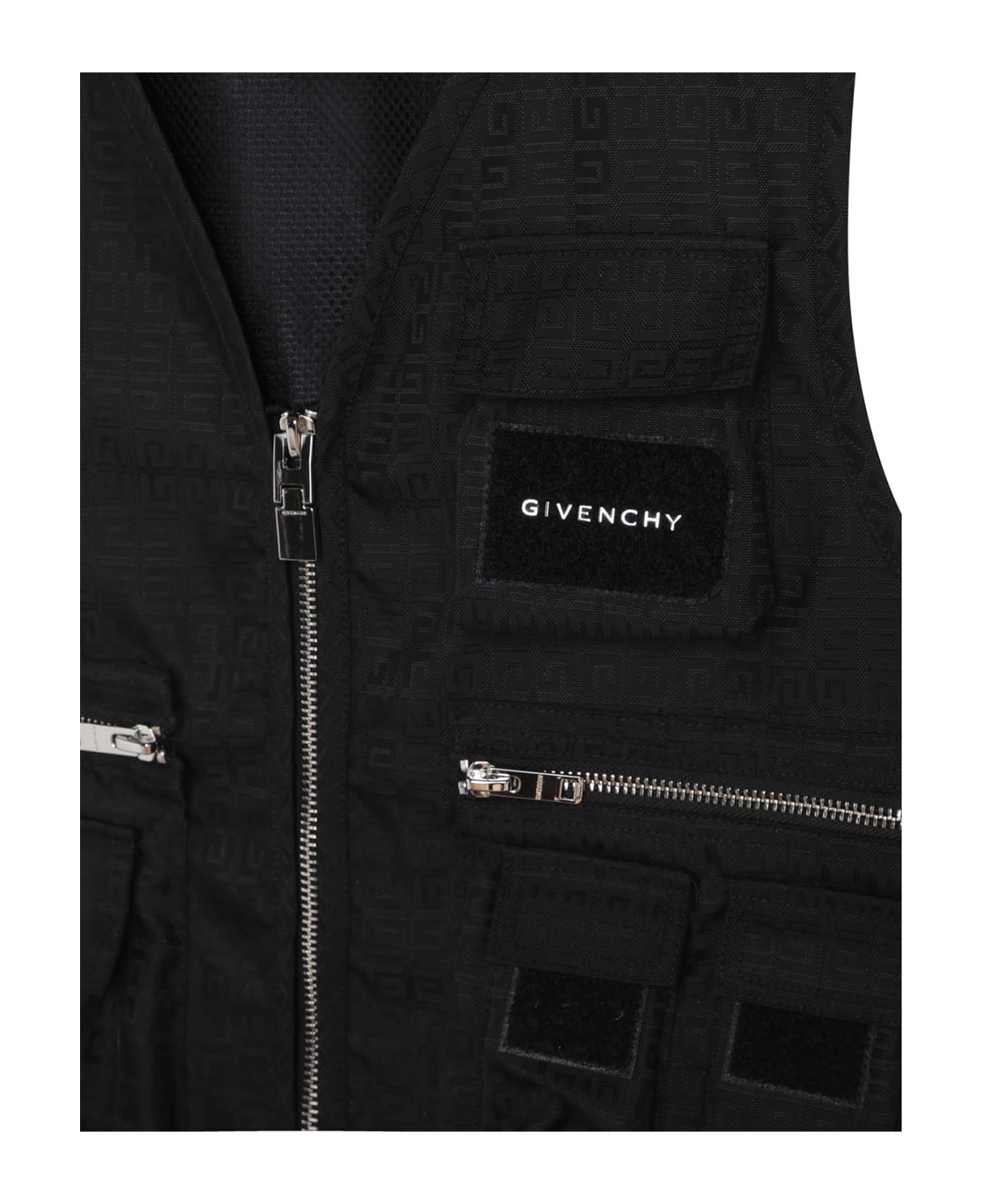 Givenchy Black Gilet With All-over 4g Pattern - Nero
