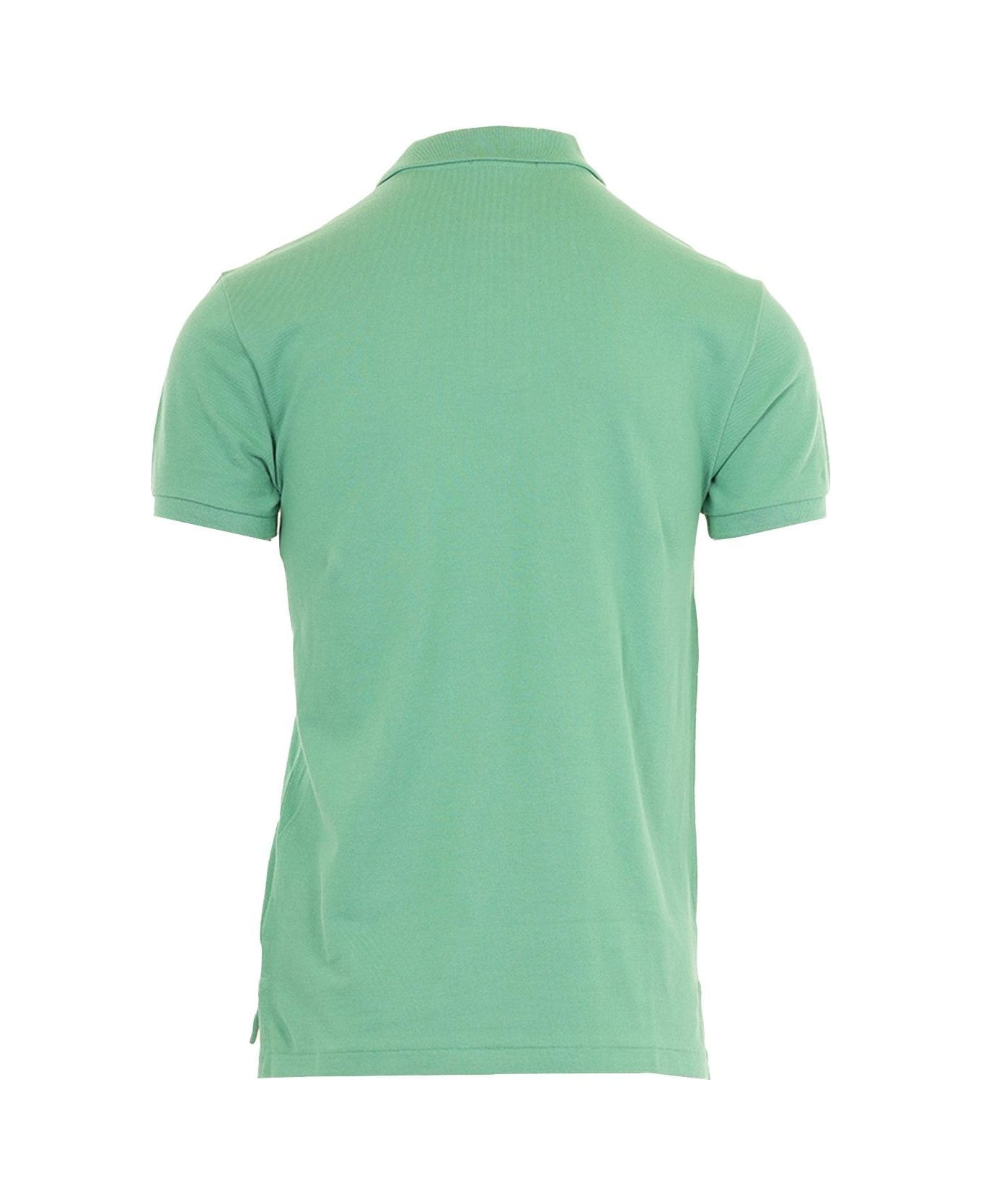 Polo Ralph Lauren Logo Embroidered Short-sleeved Polo Shirt - Green