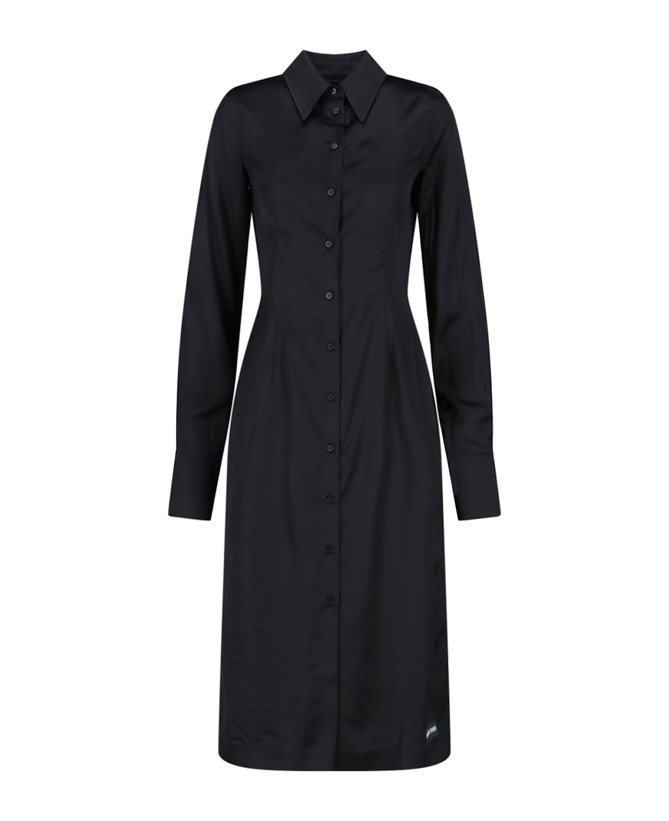 Marine Serre Satin Midi Dress - Black  