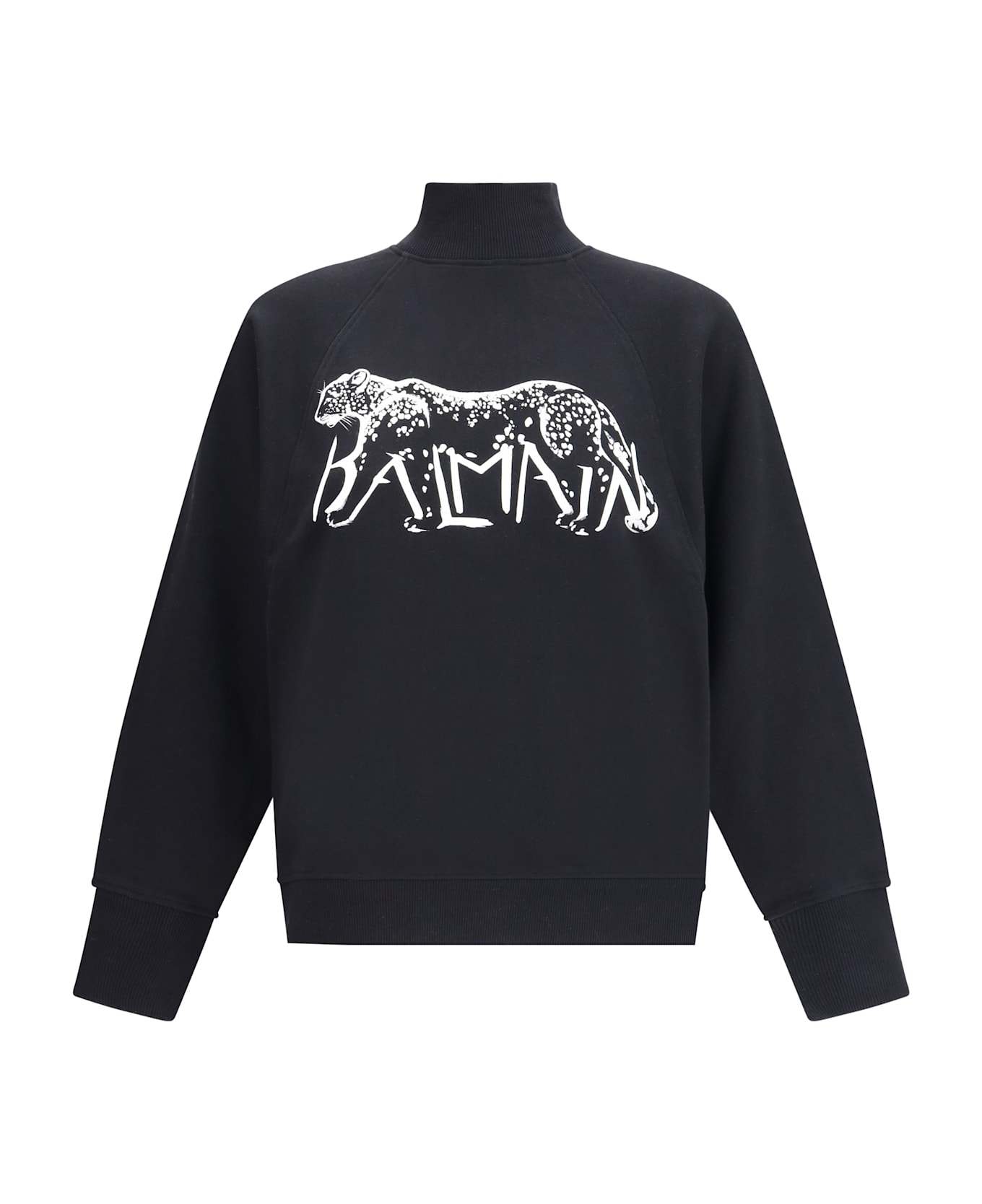 Balmain Leopard Print High-neck Sweatshirt