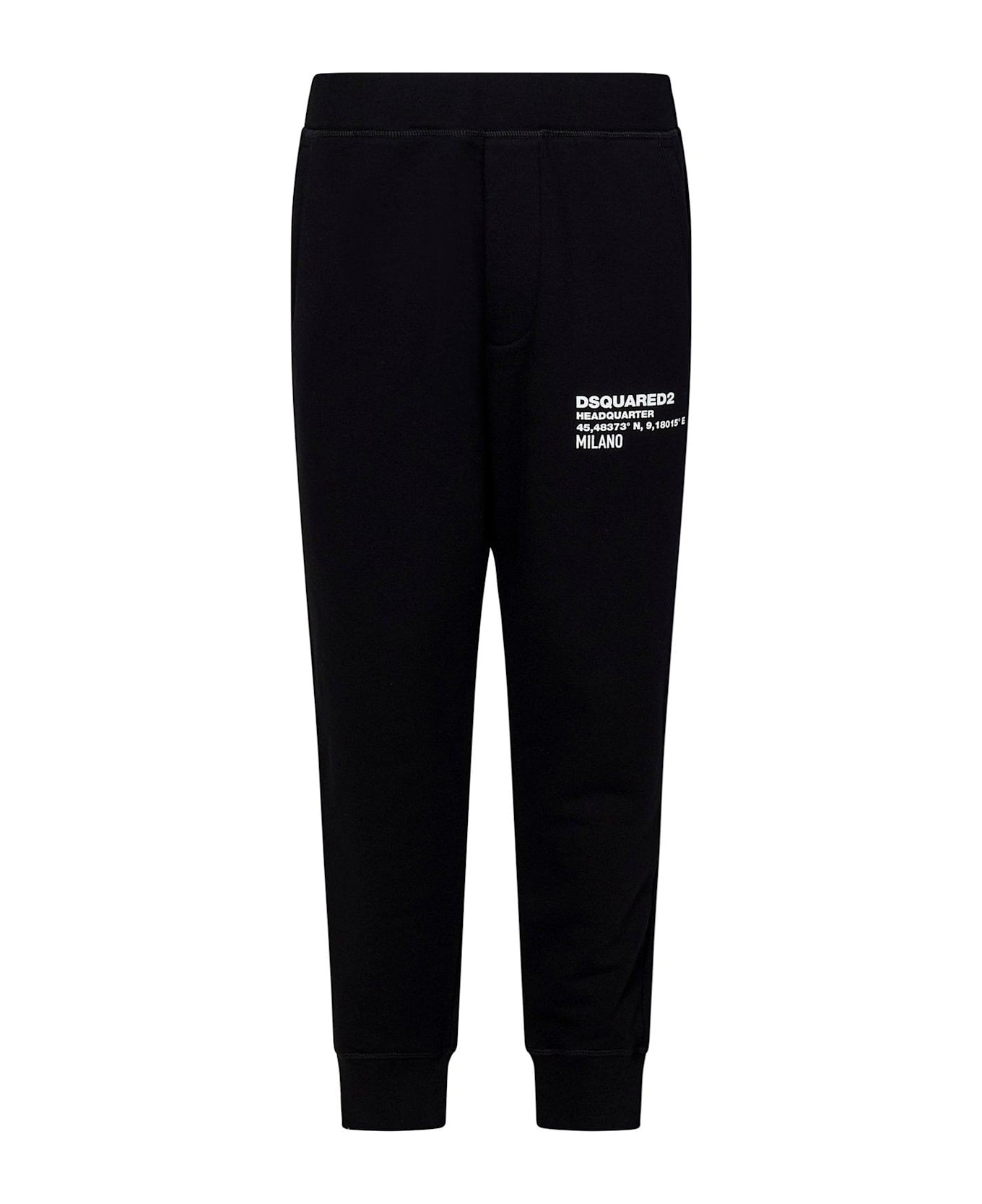 Dsquared2 Logo-printed Slim-cut Tapered Track Pants - BLACK