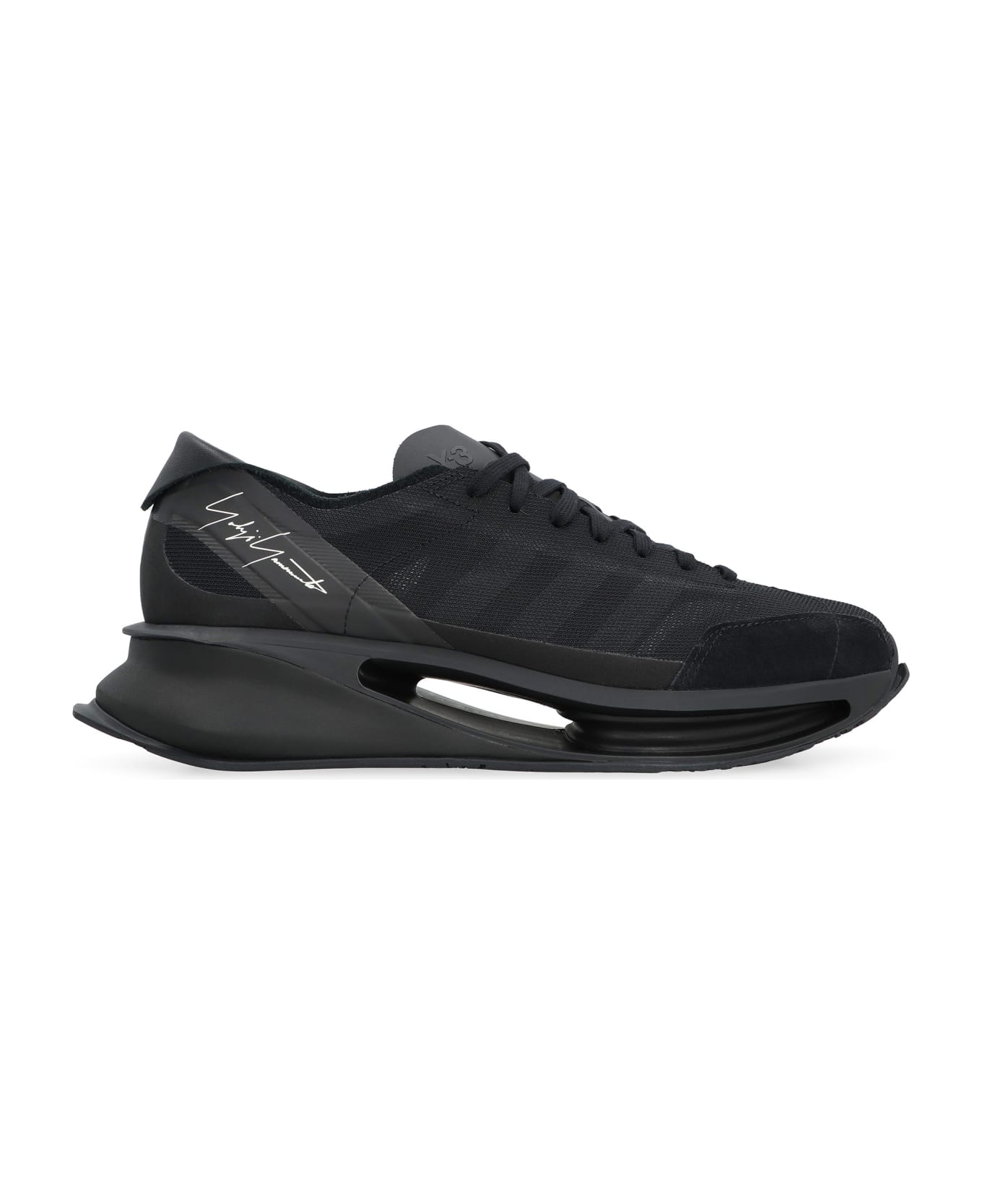 Y-3 's-gendo Run' Black Leather Mix Sneakers - black