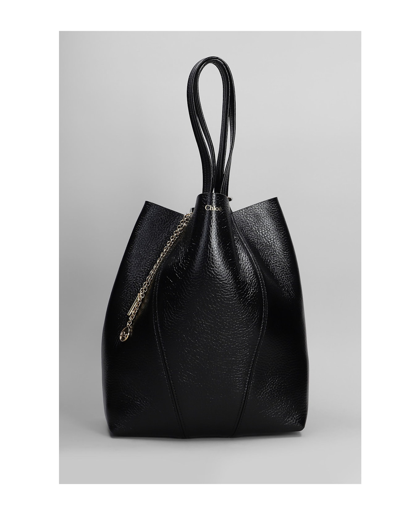 Chloé Spin Tote In Black Leather - black