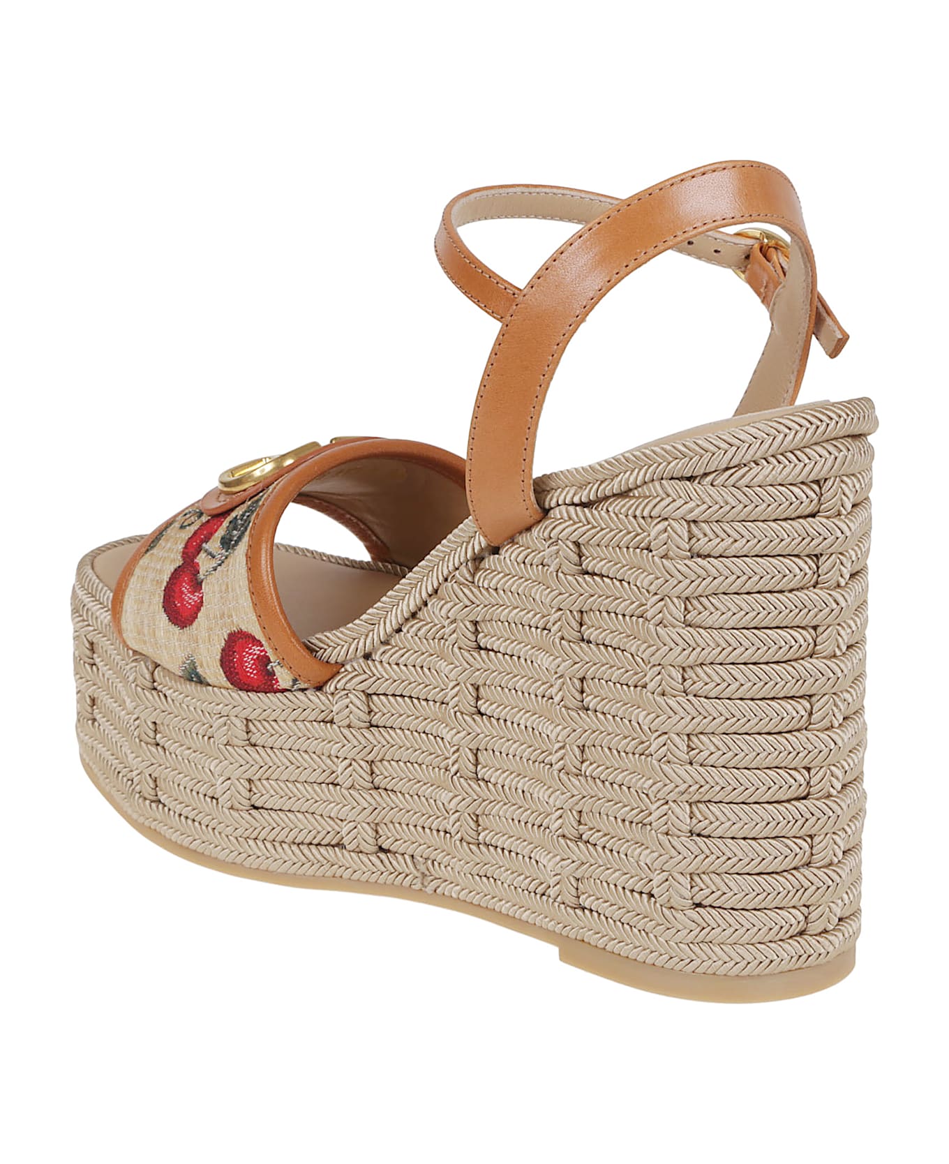 Valentino Garavani Wedge Espadrillas Vlogo Signature T. 45/120 - NEUTRALS/BROWN
