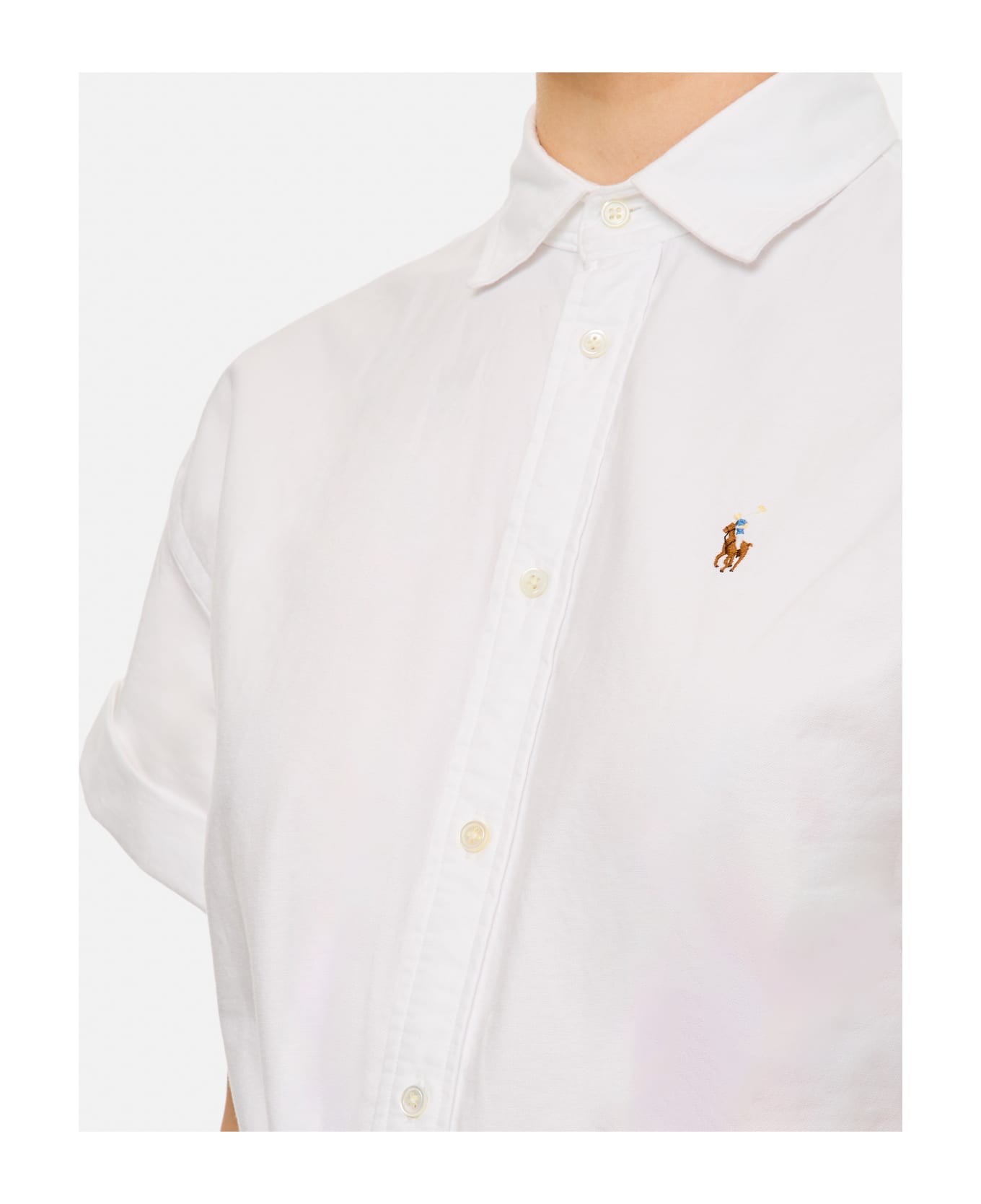 Polo Ralph Lauren Logo Embroidery Chemisier Dress - White ワンピース＆ドレス