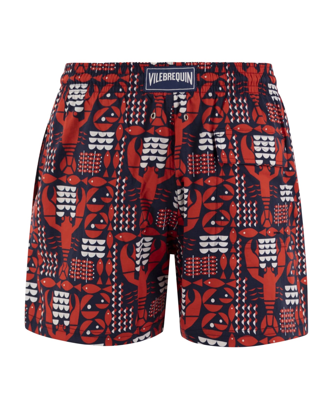 Vilebrequin Stretch Beach Shorts With Patterned Print - Marine Blue 水着