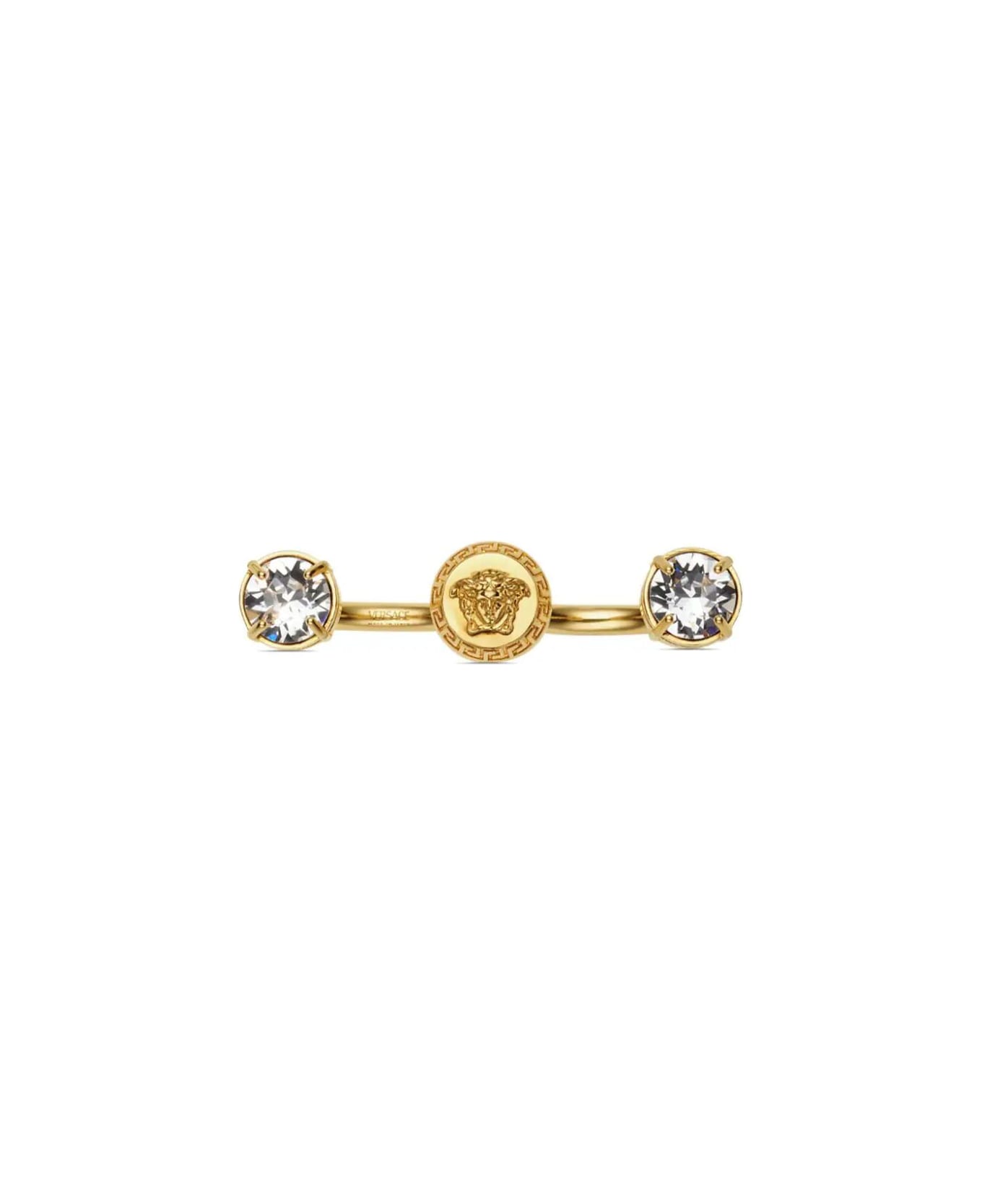 Versace Ring Metal And Strass - Versace Gold Crystal