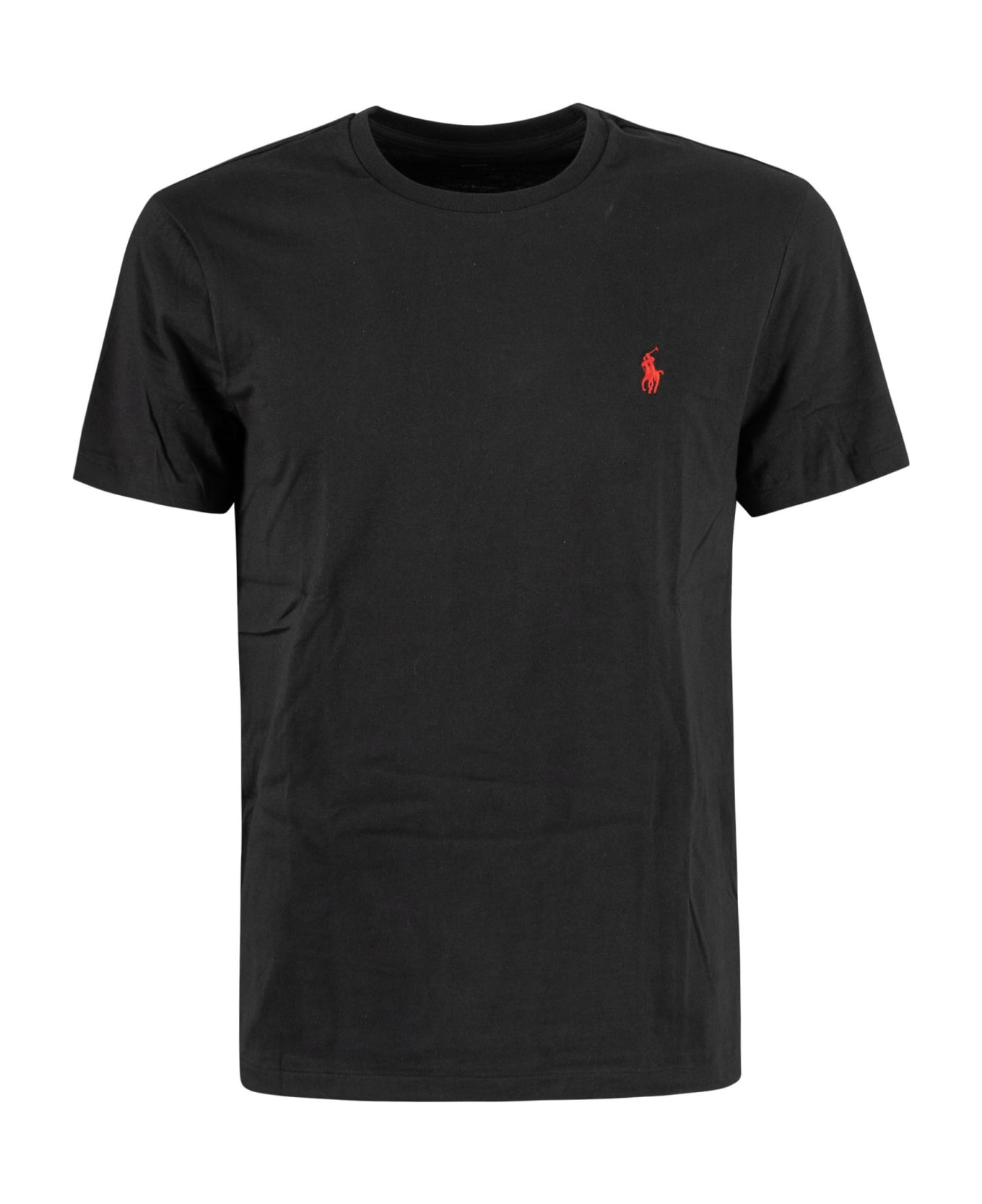 Ralph Lauren Logo Embroidered Regular T-shirt - Black