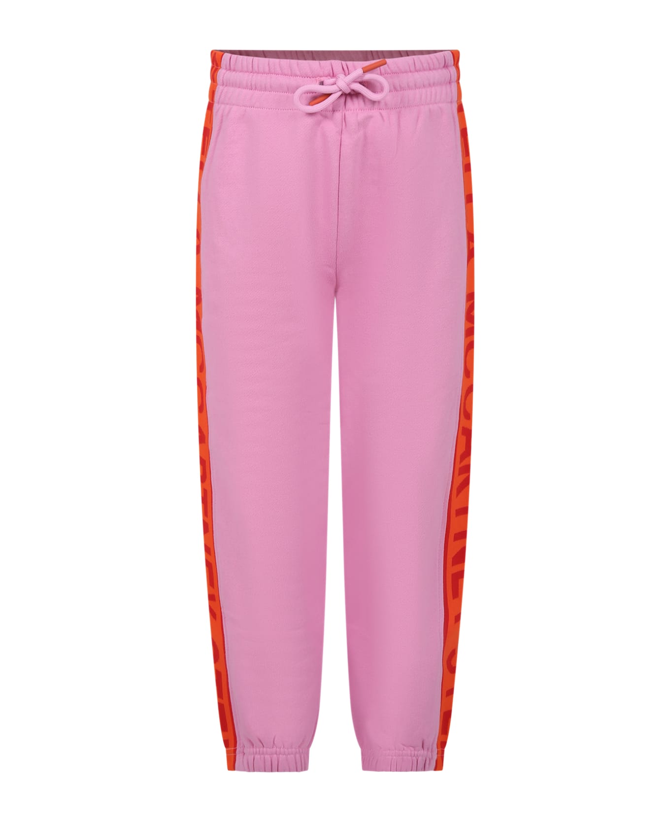 Stella McCartney Kids Pink Trousers For Girl With Logo - Pink