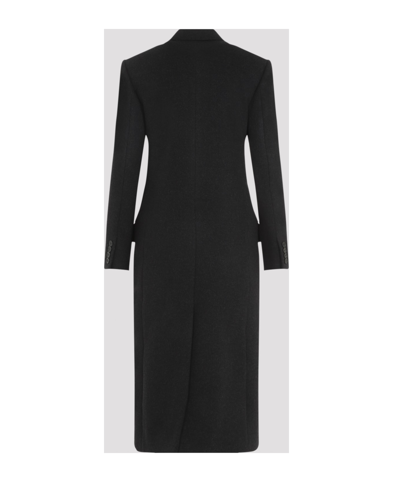 Saint Laurent Slate Wool And Cashmere Coat - ANTHRACITE