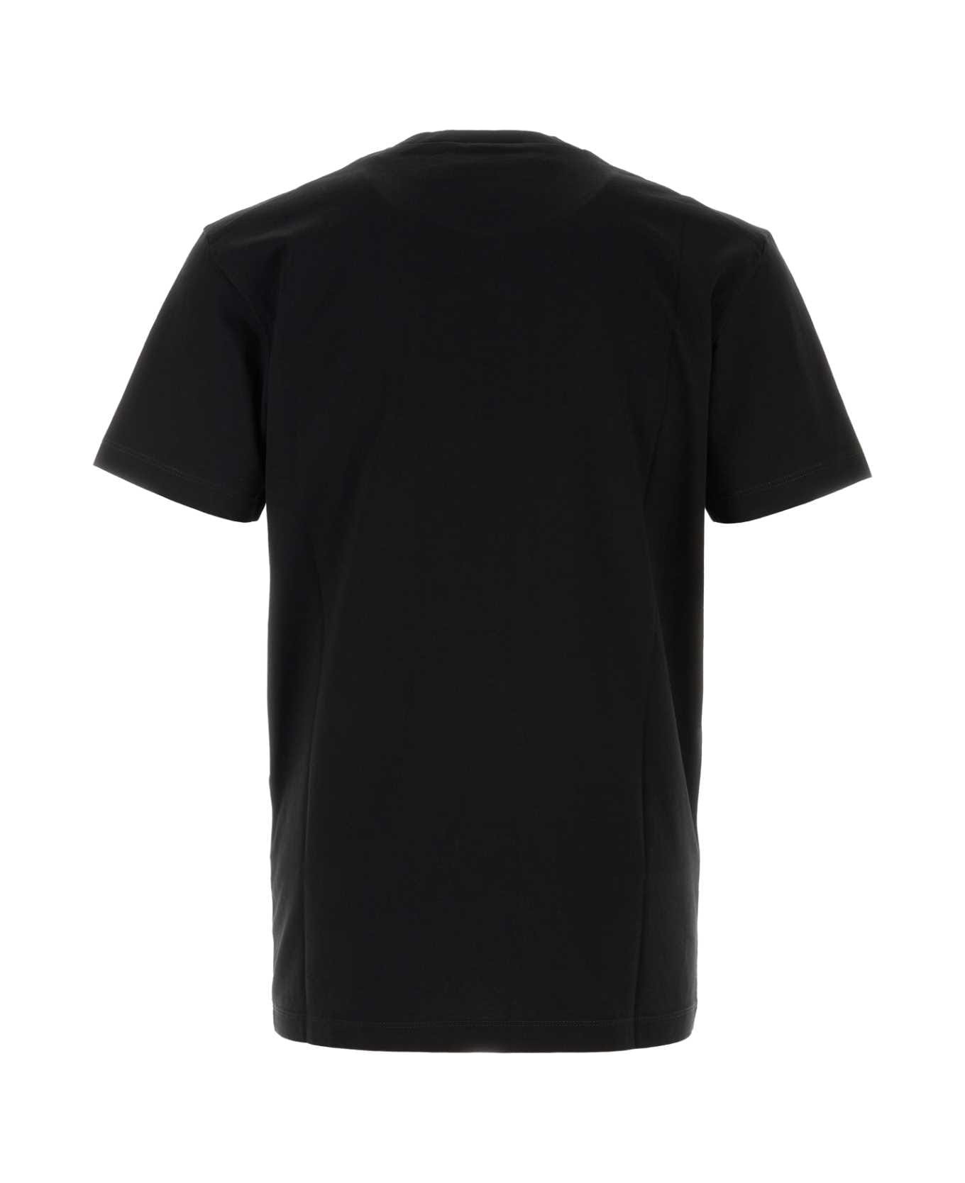Dsquared2 Black Cotton T-shirt - BLACKDARKNAVYPRINT