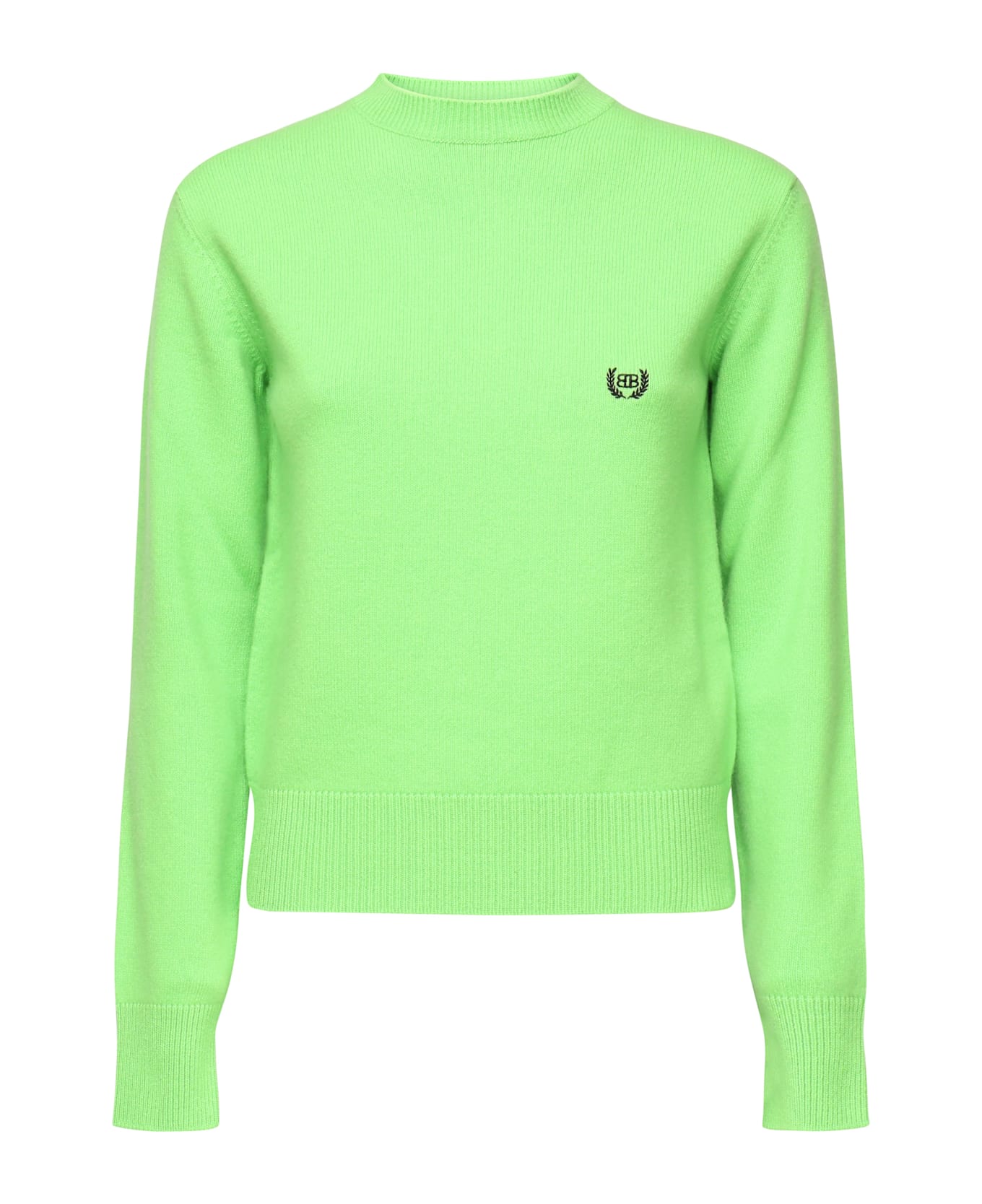 Balenciaga Crewneck Sweater With Logo - GREEN