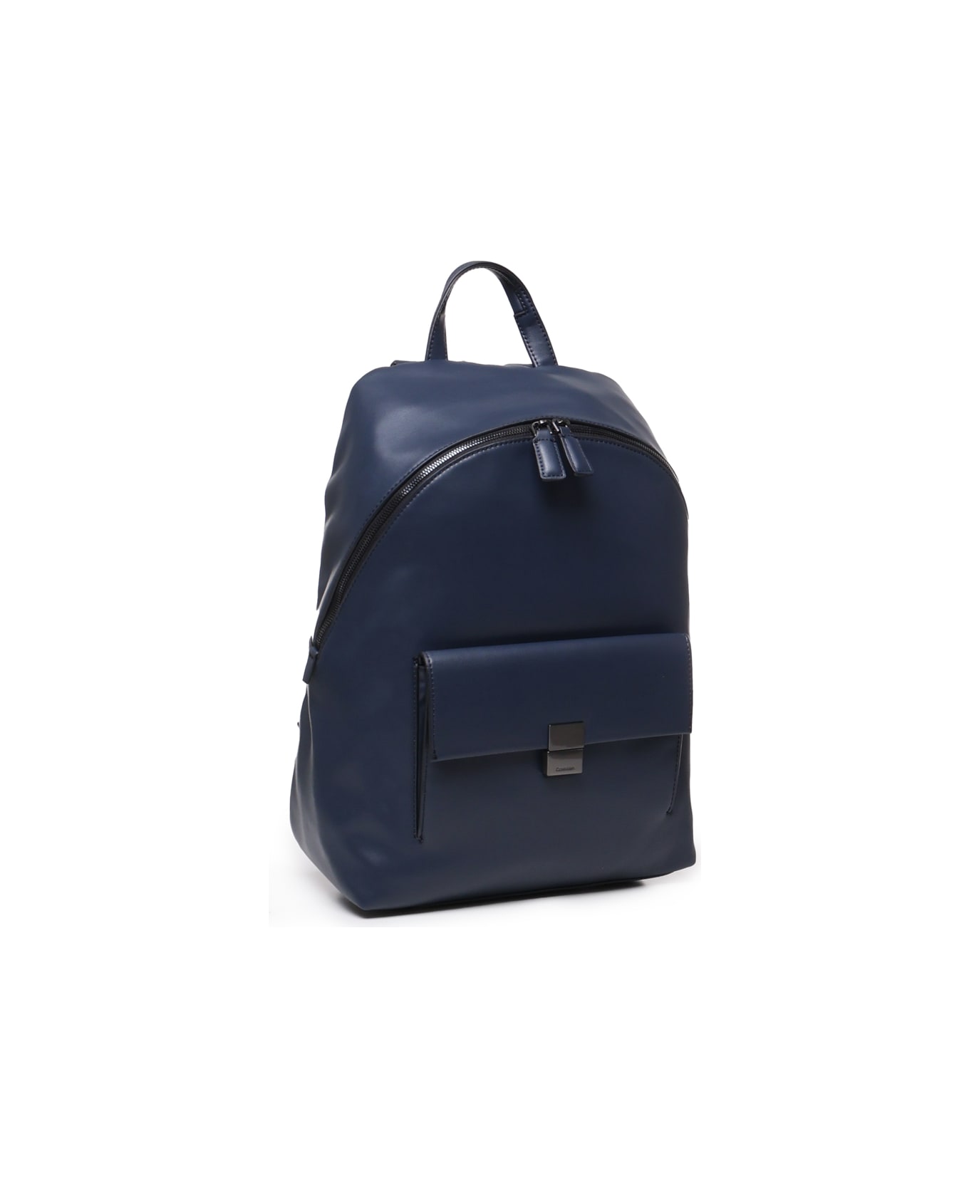 Calvin Klein Faux Leather Backpack - Blu navy