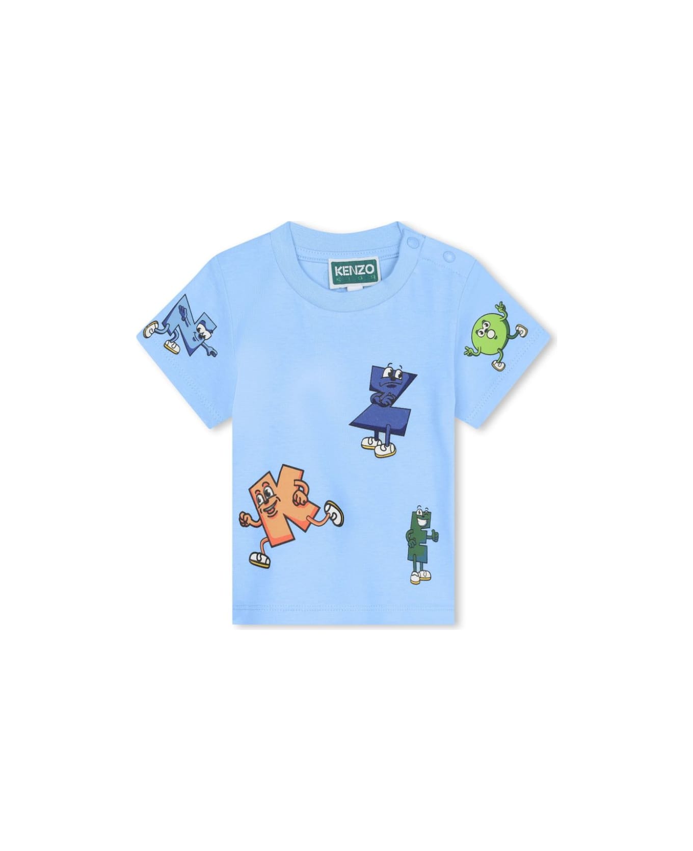 Kenzo Kids T-shirt Con Stampa - Azzurra