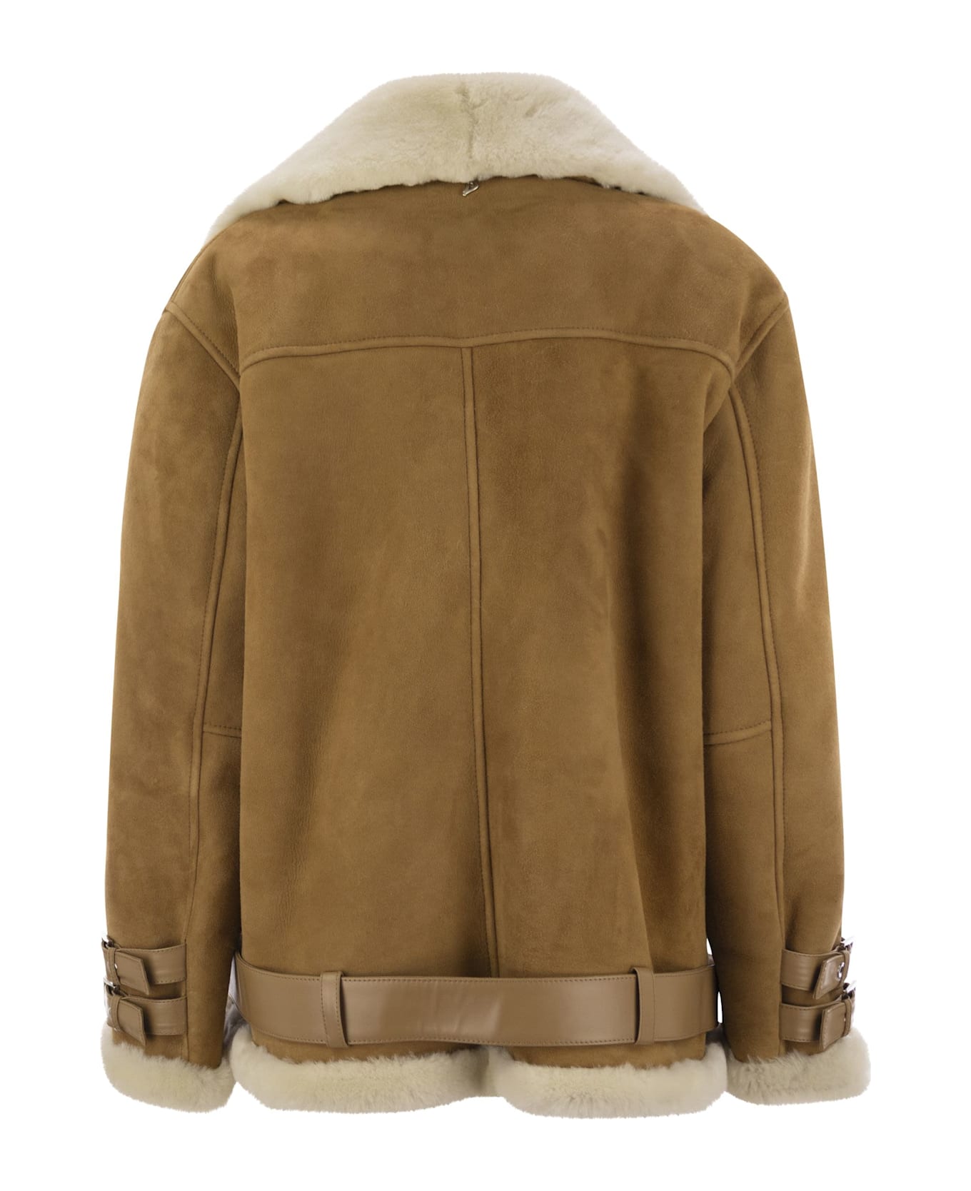 Dondup Loose Shearling Jacket - Caramel