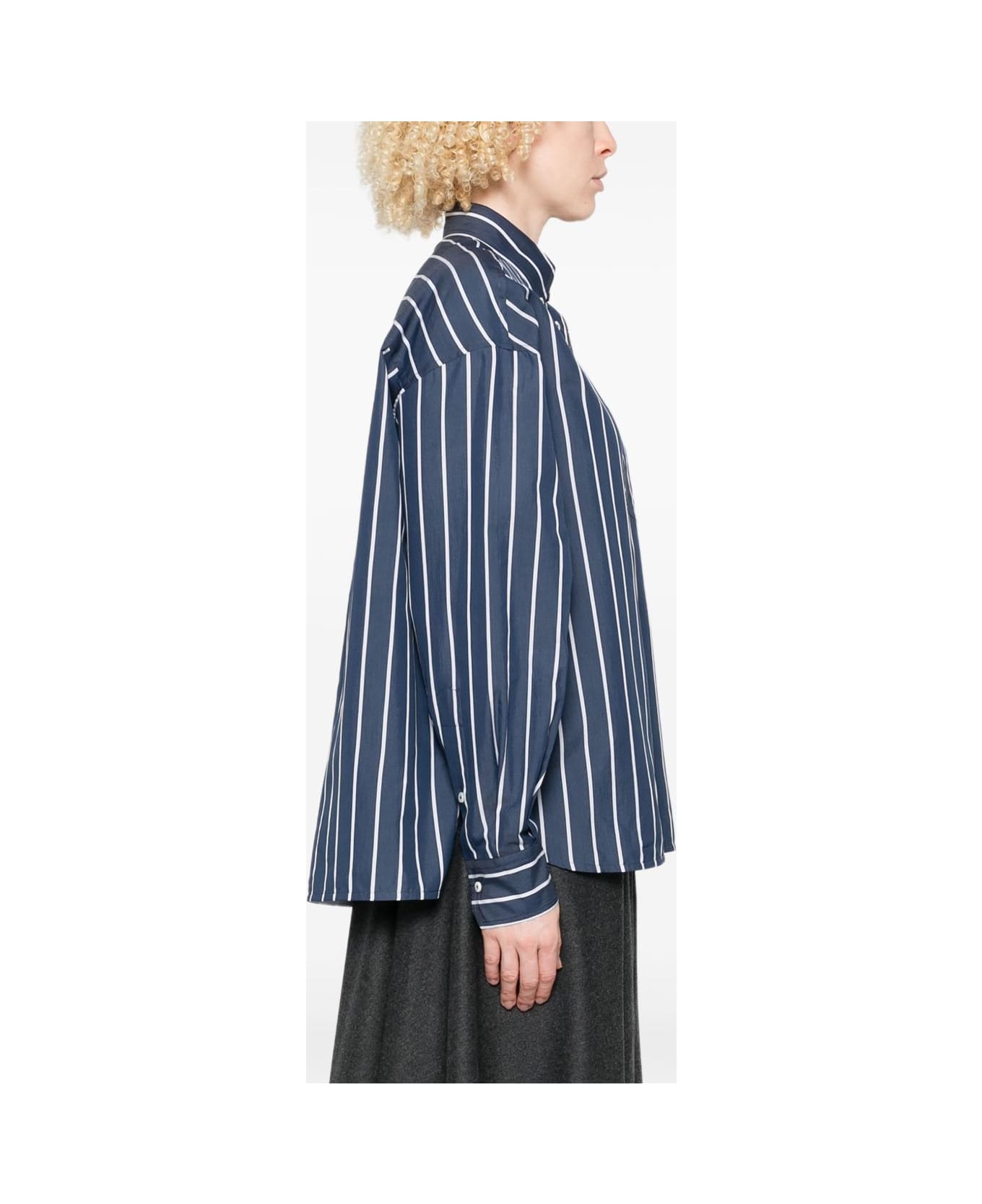Brunello Cucinelli Striped Cotton Shirt - Blue