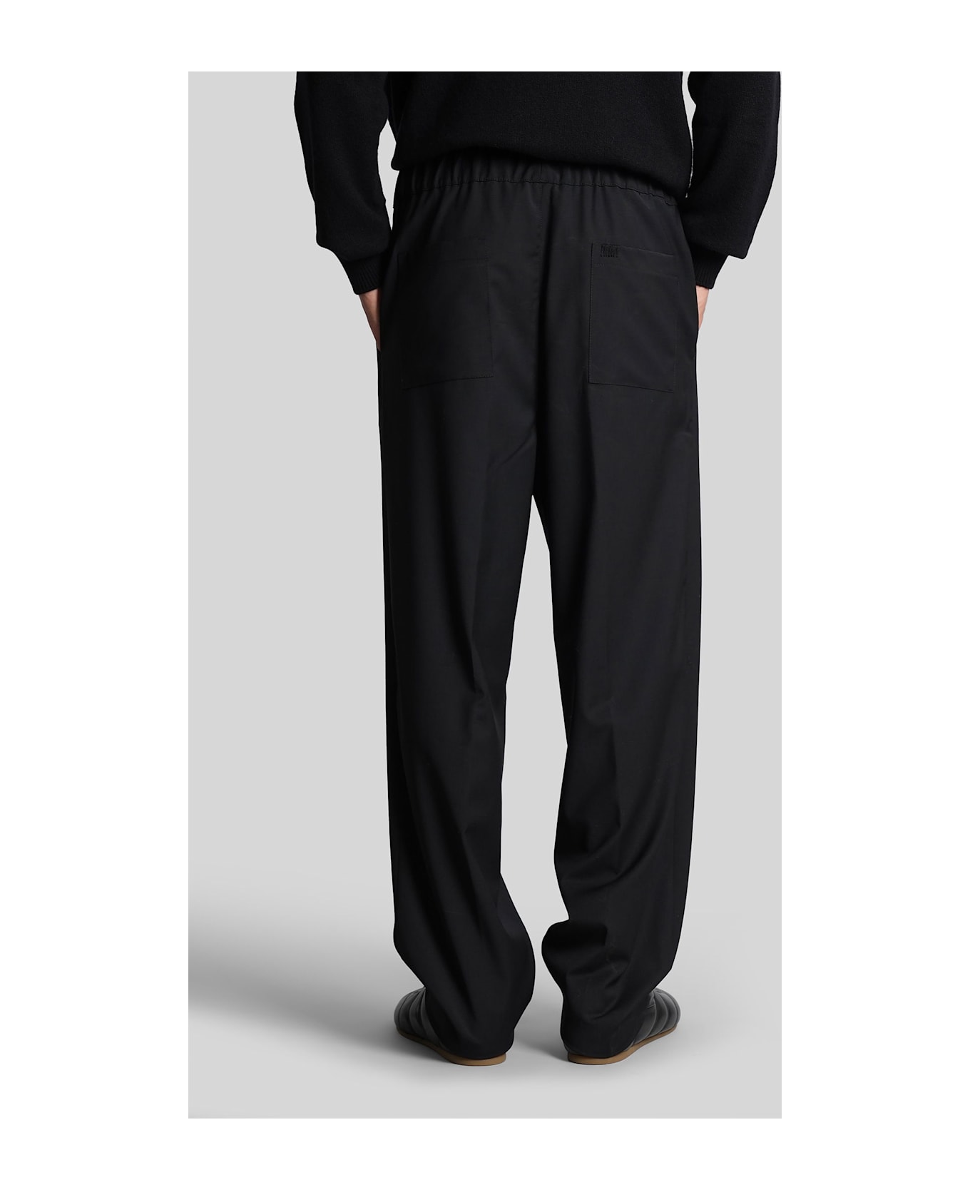 Laneus Pants In Black Wool - black