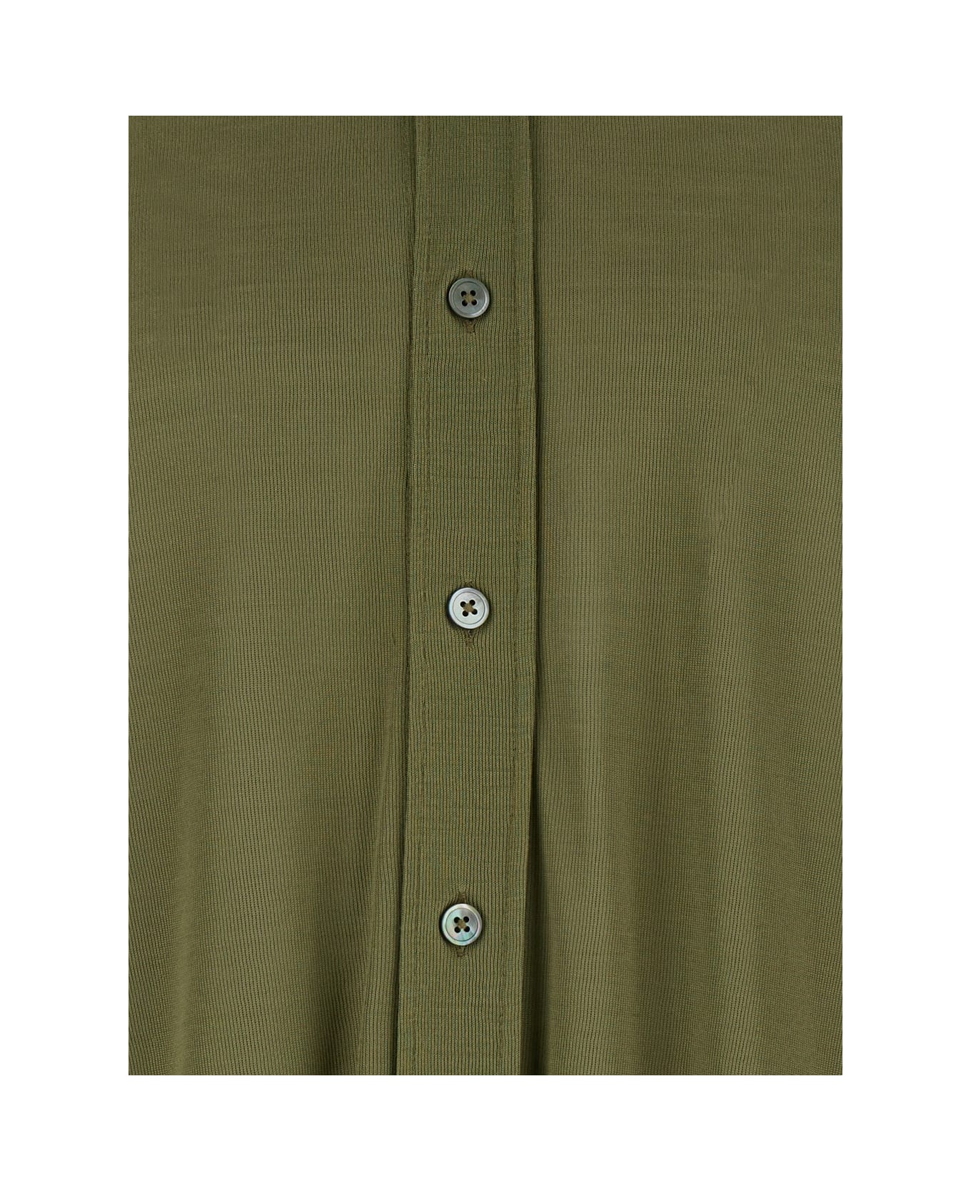 Tom Ford Khaki Green Satin Shirt In Silk Man - Green シャツ
