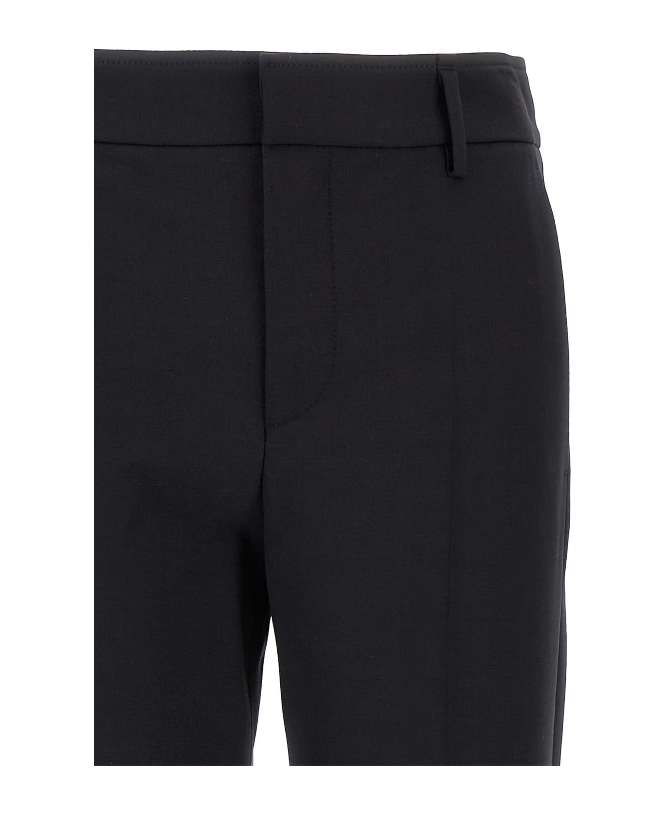 Brunello Cucinelli Wool Pants Slits - Black  