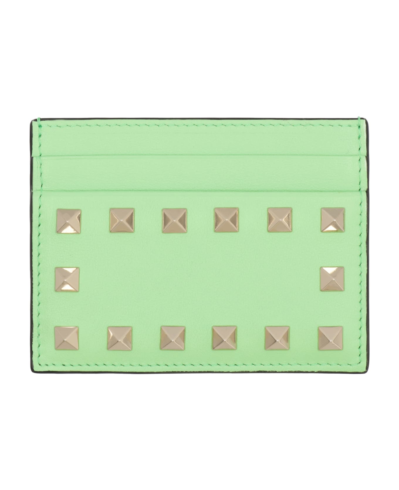 Valentino Garavani - Rockstud Leather Card Holder - green