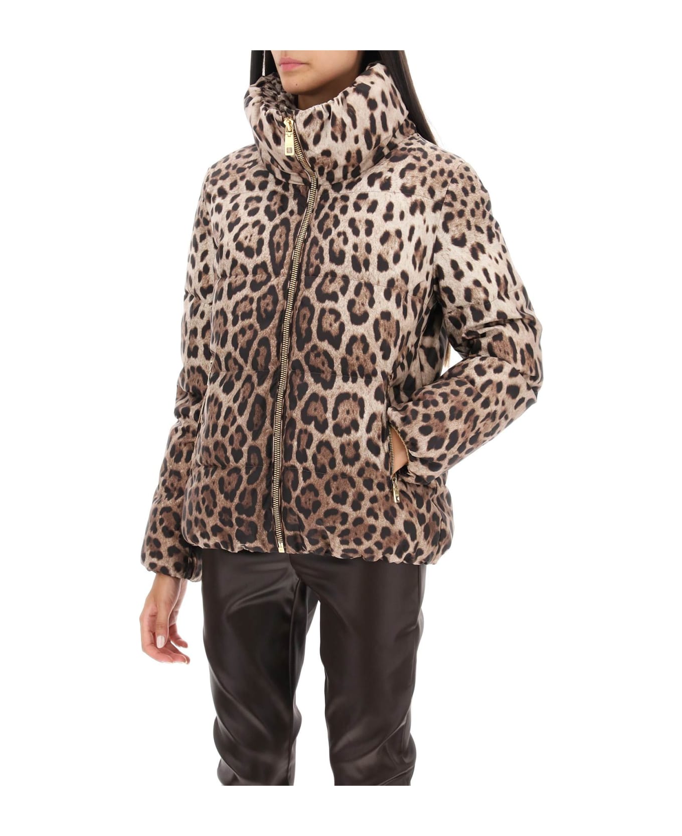 Dolce & Gabbana Leopard Print Padded Jacket - Beige ジャケット