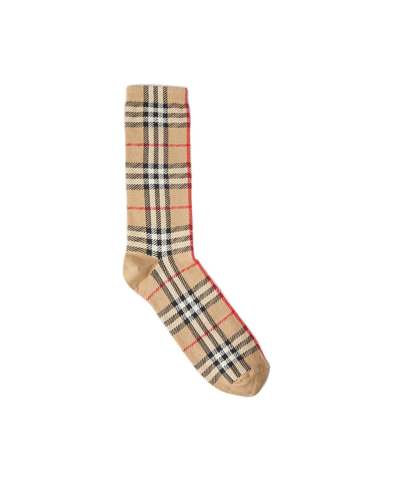 Burberry Vintage Check-pattern Stretched Socks - BEIGE 靴下