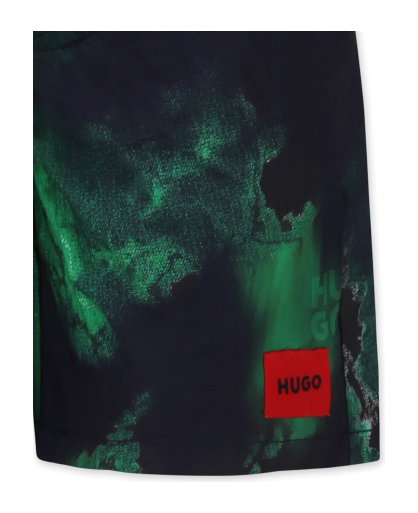 Hugo Boss Blue Swim Shorts For Boy With Logo - Blue