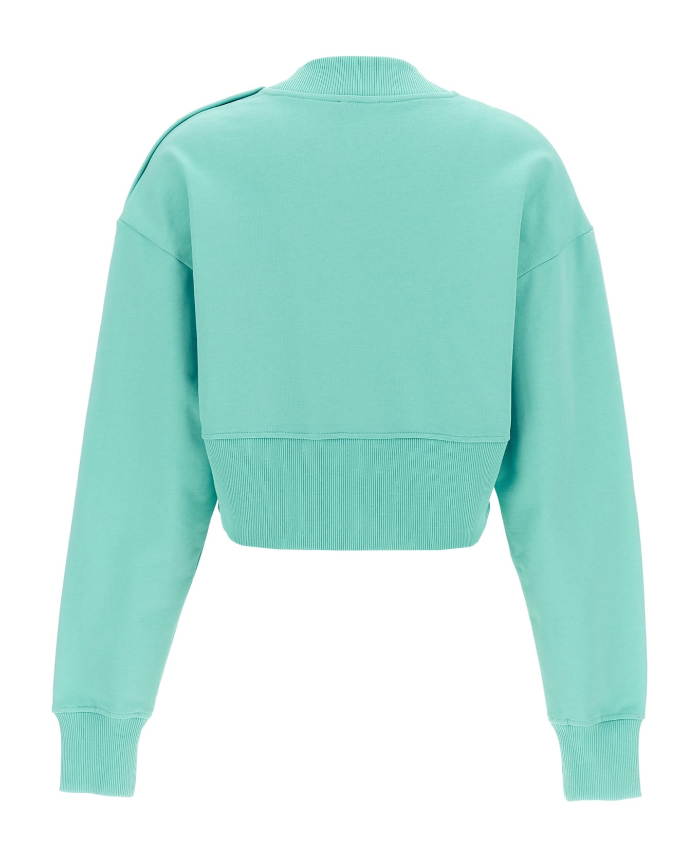 Balmain Cropped Sweatshirt - Light Blue