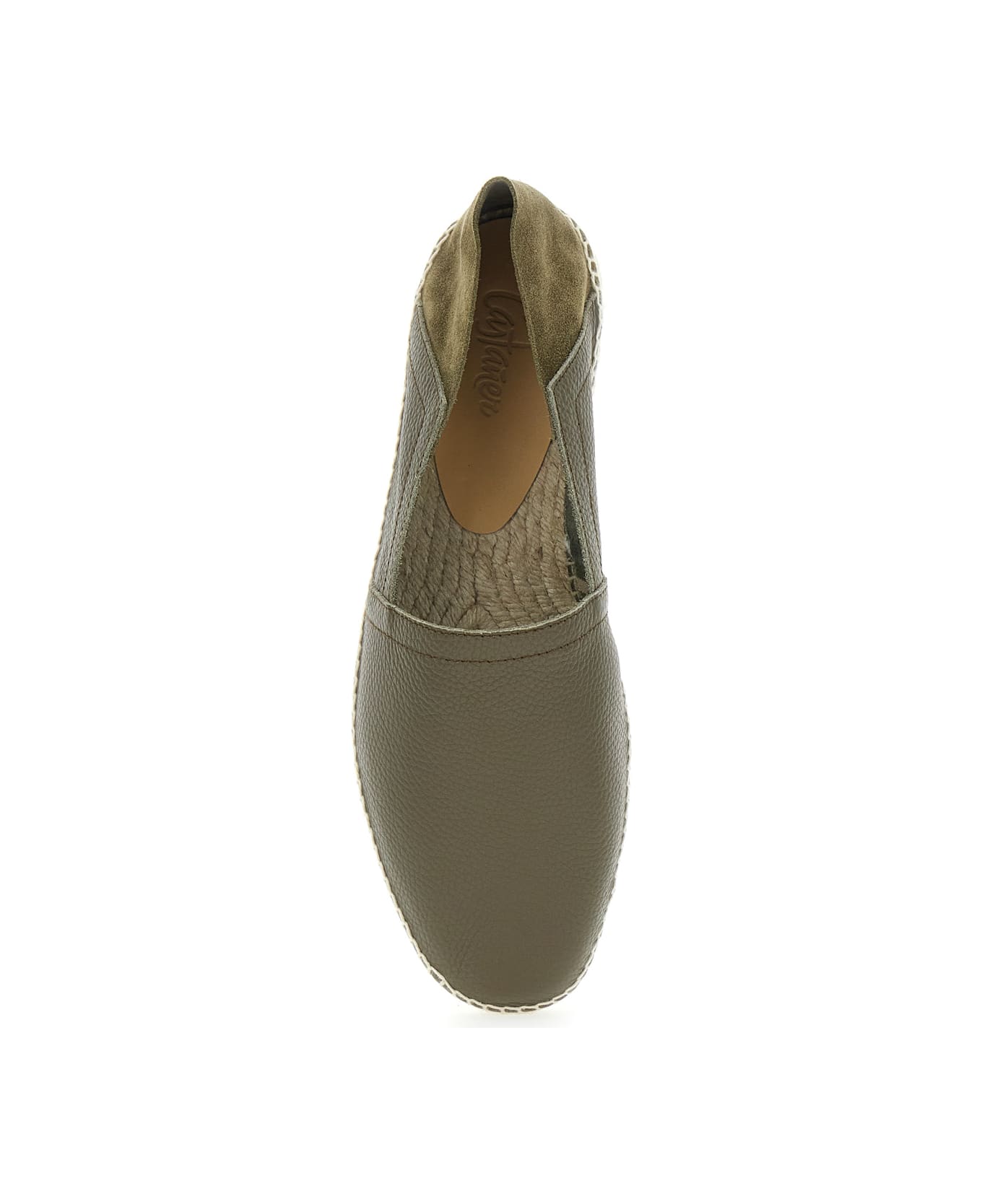 Castañer 
polo
 Green Espadrillas With Braided Raphia Sole In Leather Man - Green