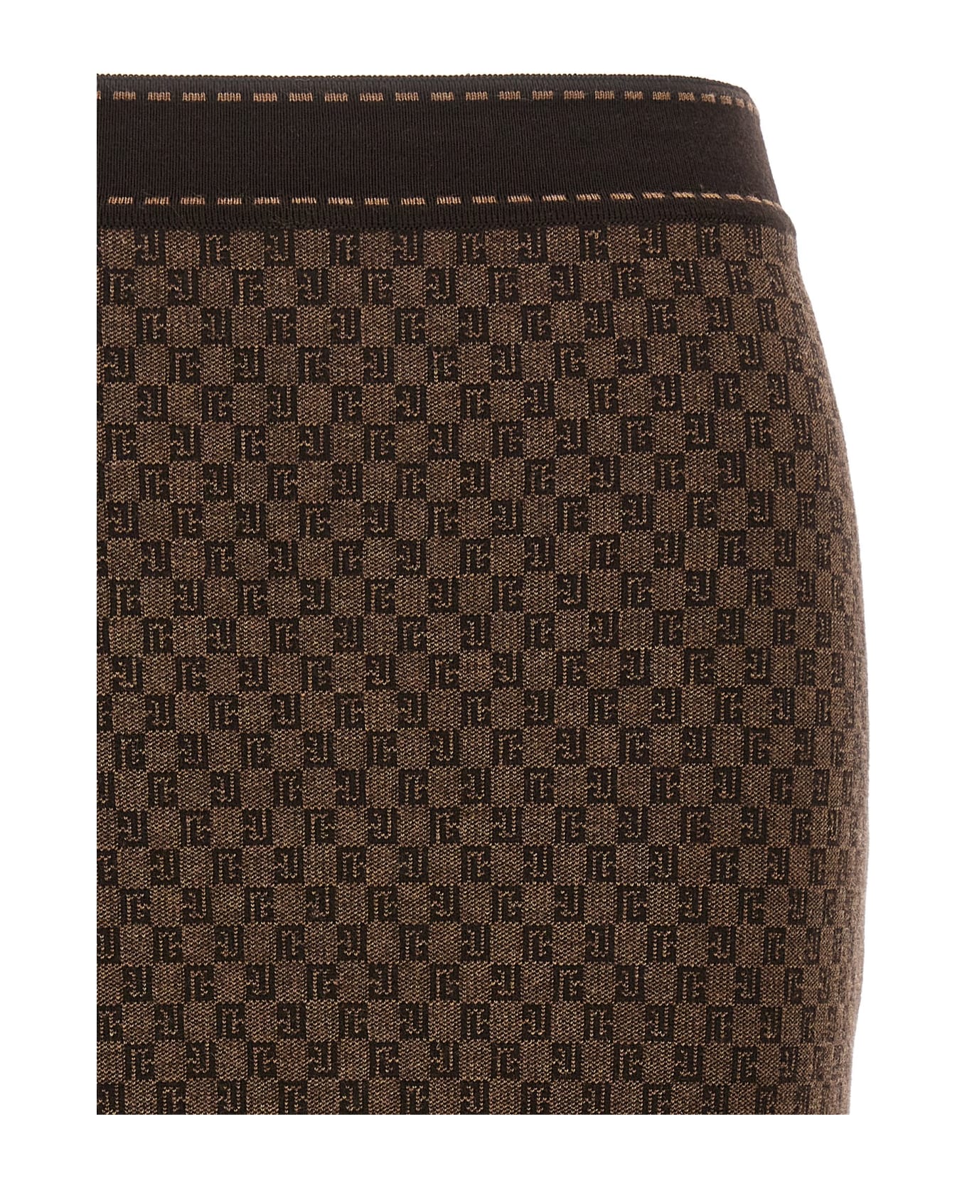 Balmain Monogram Miniskirt - Wfp Marron Marron Fonce
