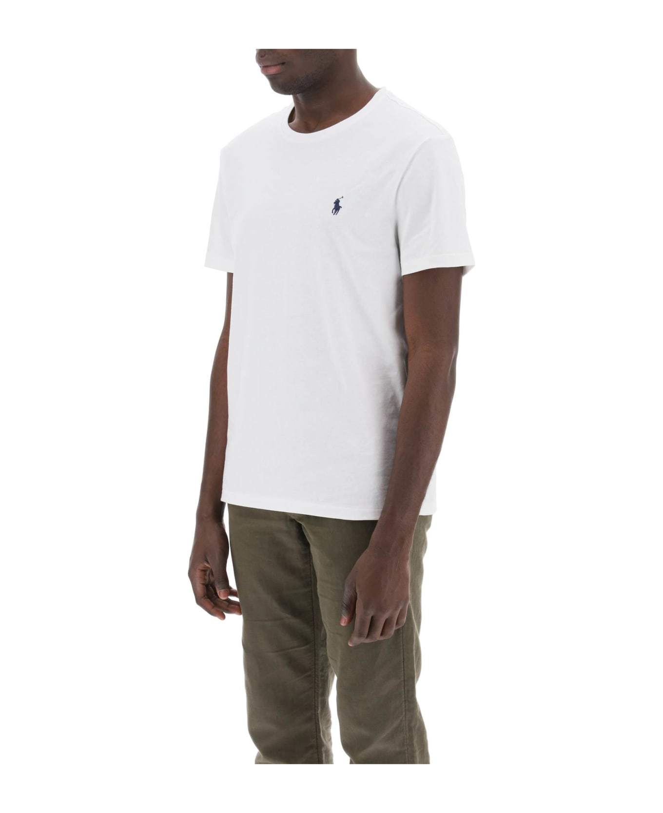 Ralph Lauren Custom Fit T-shirt With Logo Embroidery - White