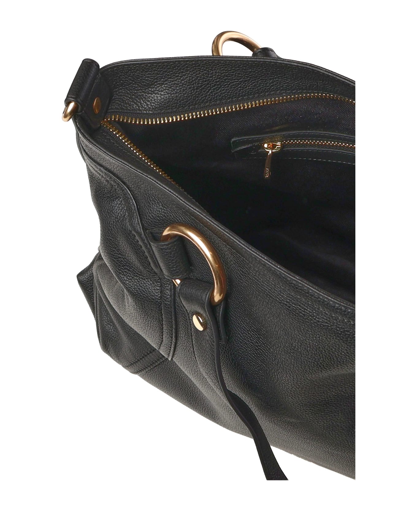 Biasia Weave Leather Shopper Bag - Black