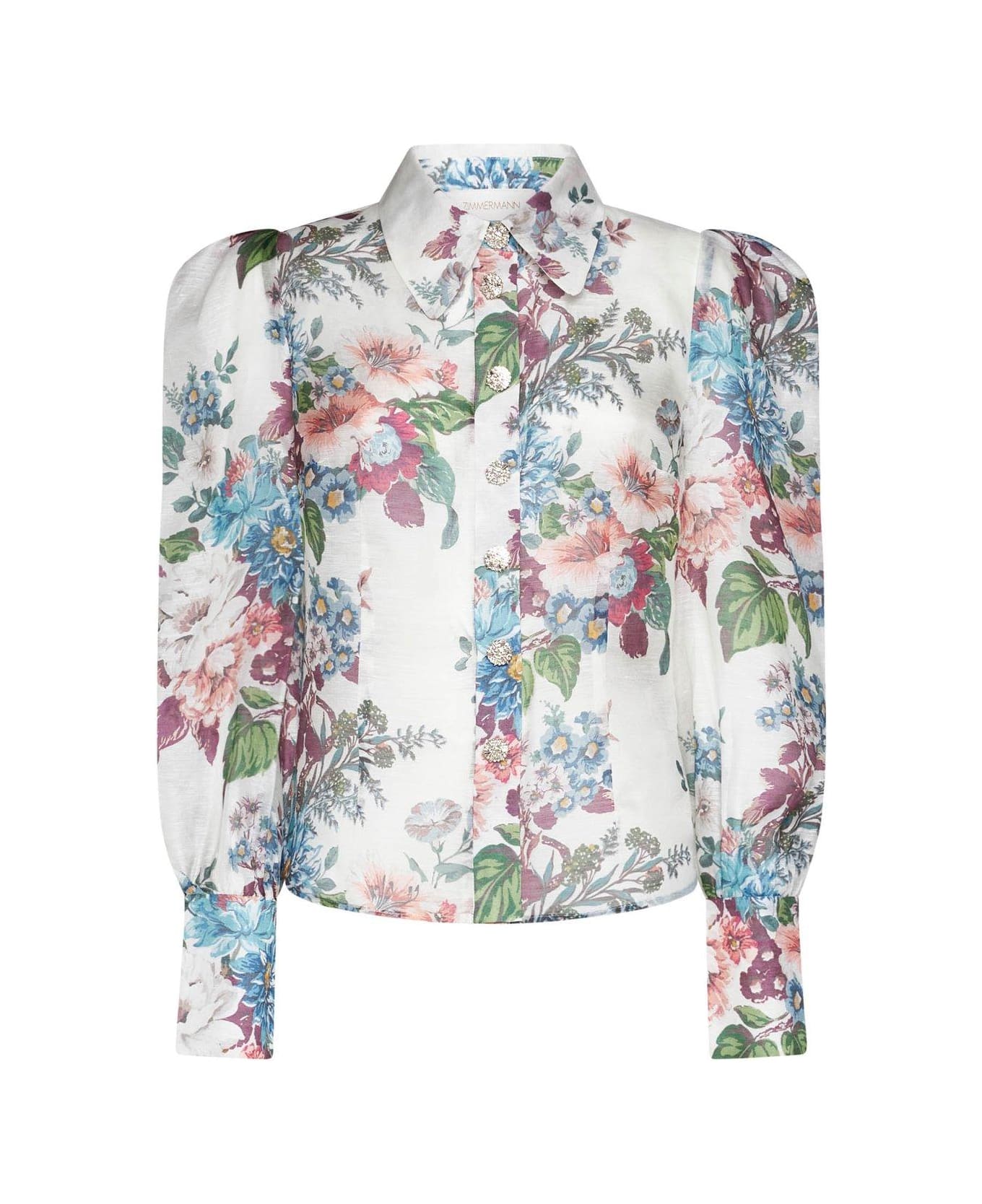 Zimmermann Matchmaker Floral Body Shirt - WHITE