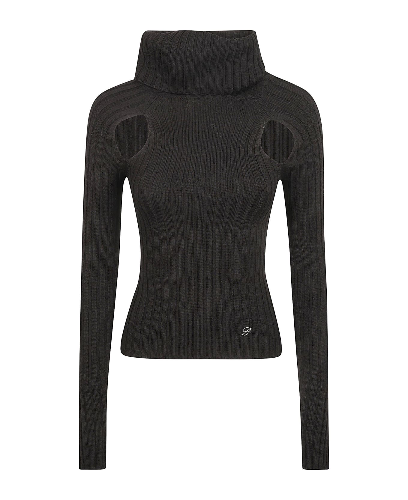 Blumarine Keyhole Detail High-neck Sweater - Black
