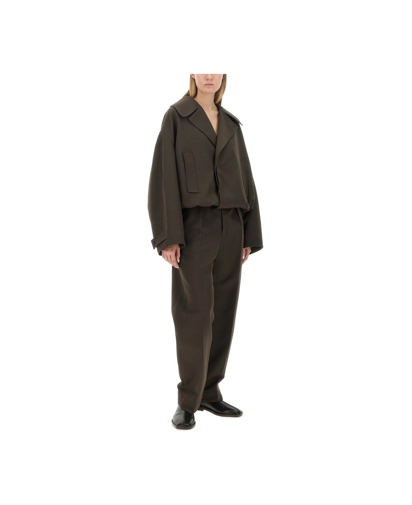 Lemaire Tailored Straight Leg Trousers - BROWN