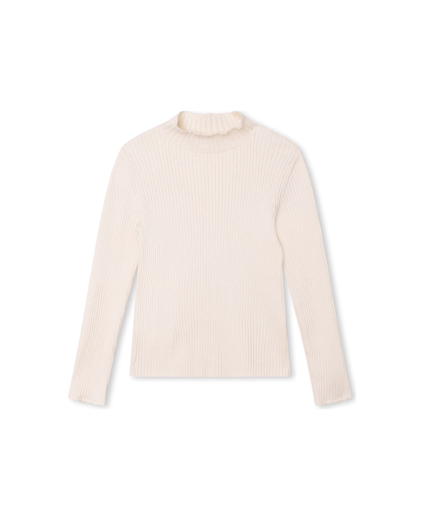 Chloé Ivory Ribbed Knitted Pullover - White